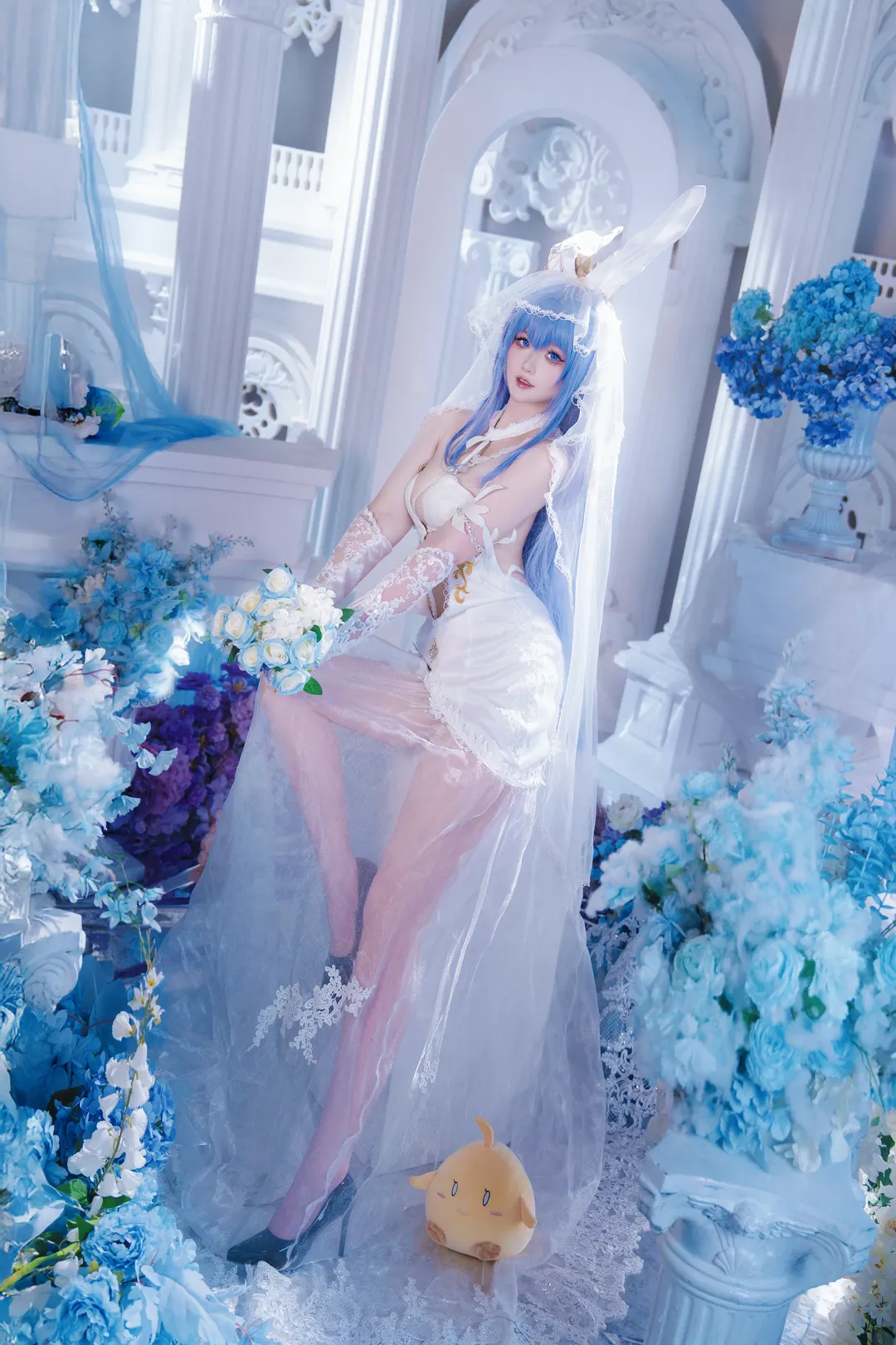 【新泽西cos】碧蓝航线花嫁，纯白与冰蓝交织的梦幻时刻 - 第 3 张