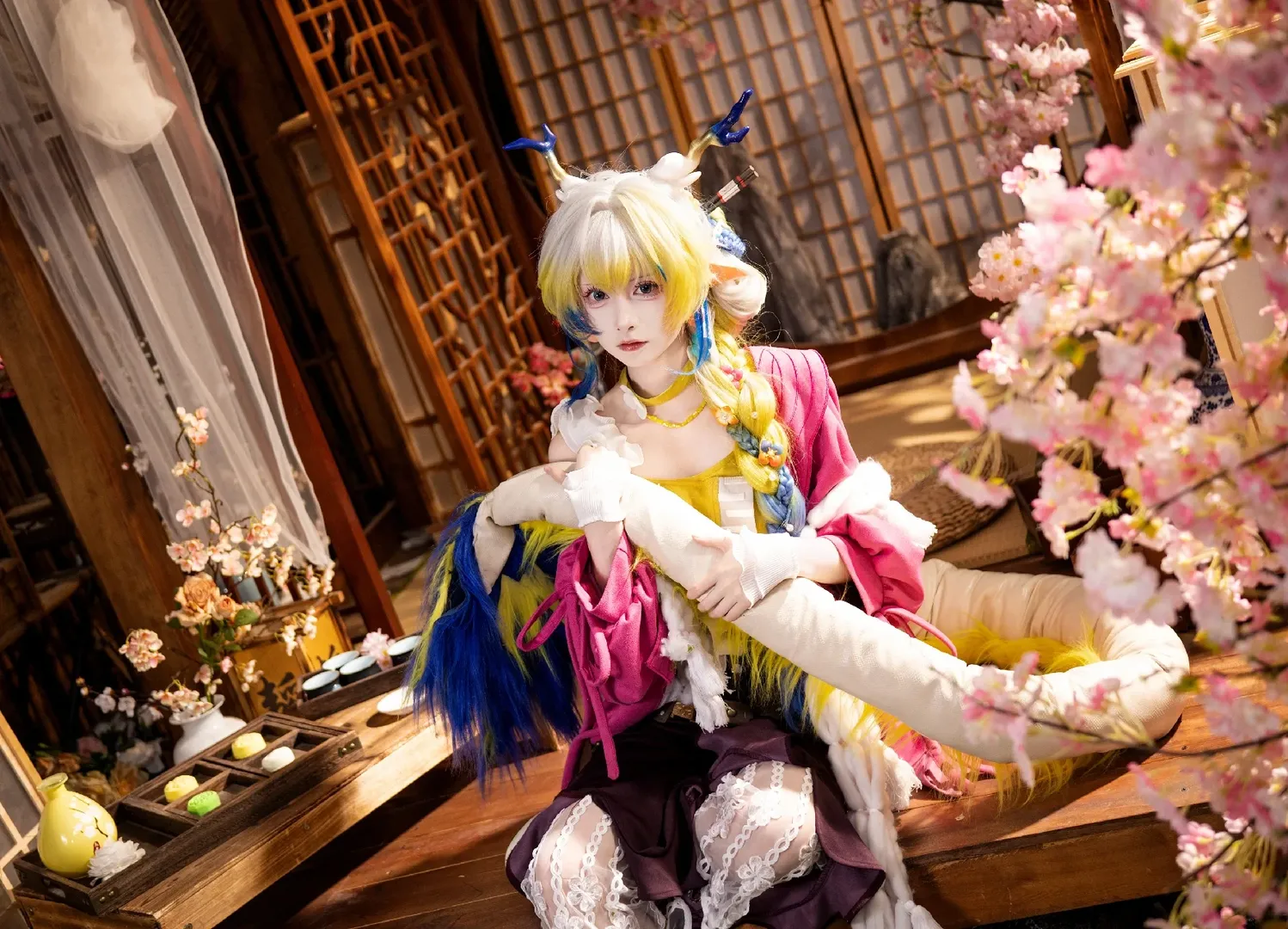 【黍cos】明日方舟，和风樱花与毛绒外袍的搭配 - 第 2 张
