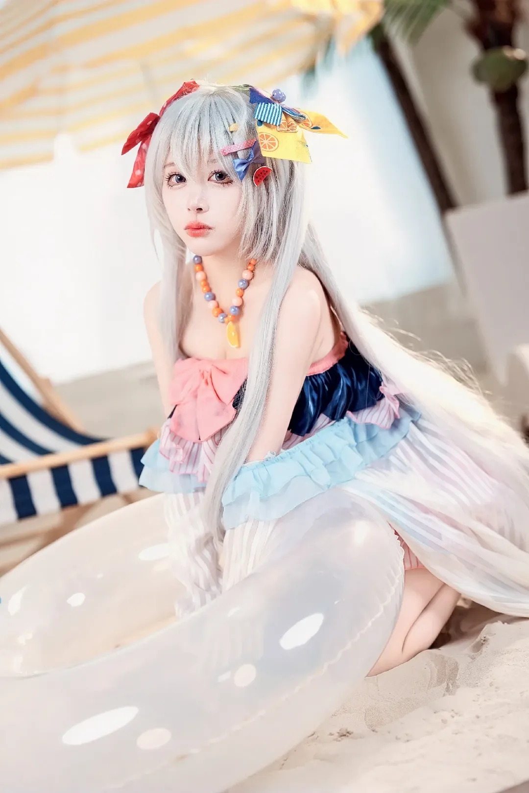 【白洲梓cos】蔚蓝档案夏日泳池里的清冷少女 - 第 2 张