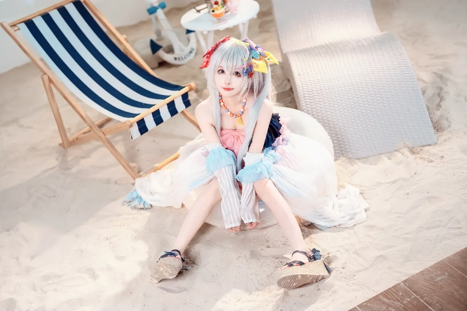 【白洲梓cos】蔚蓝档案夏日泳池里的清冷少女