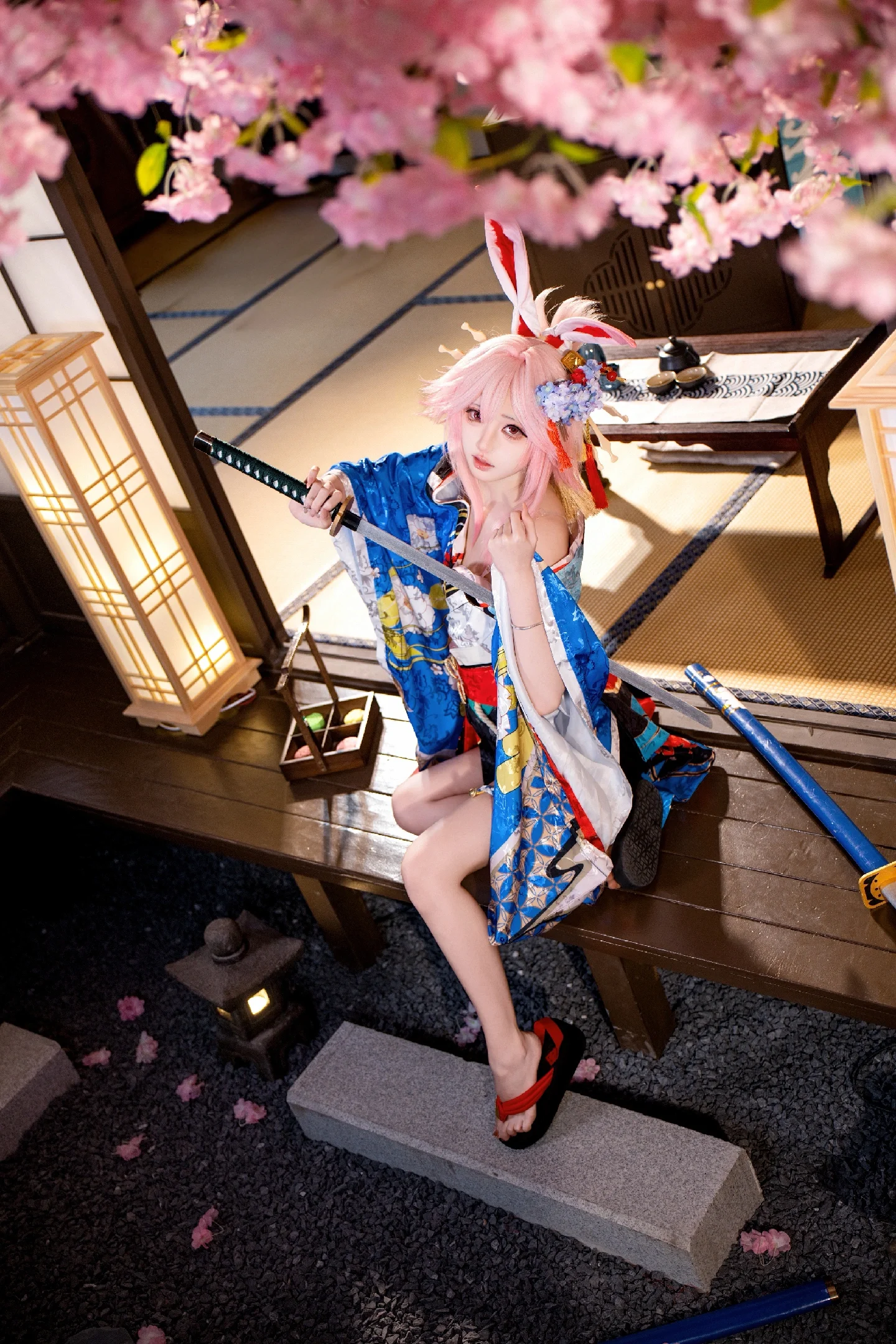 【八重樱cos】樱花落尽的刀光与和室风情 - 第 3 张