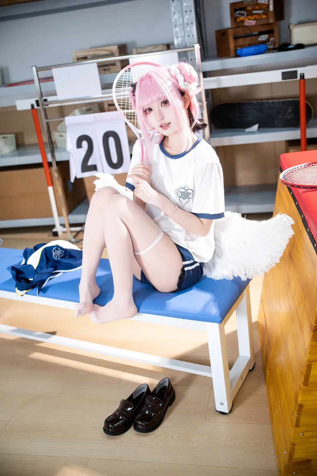 【圣园未花cos】蔚蓝档案体操服，体育器材室的静谧时光