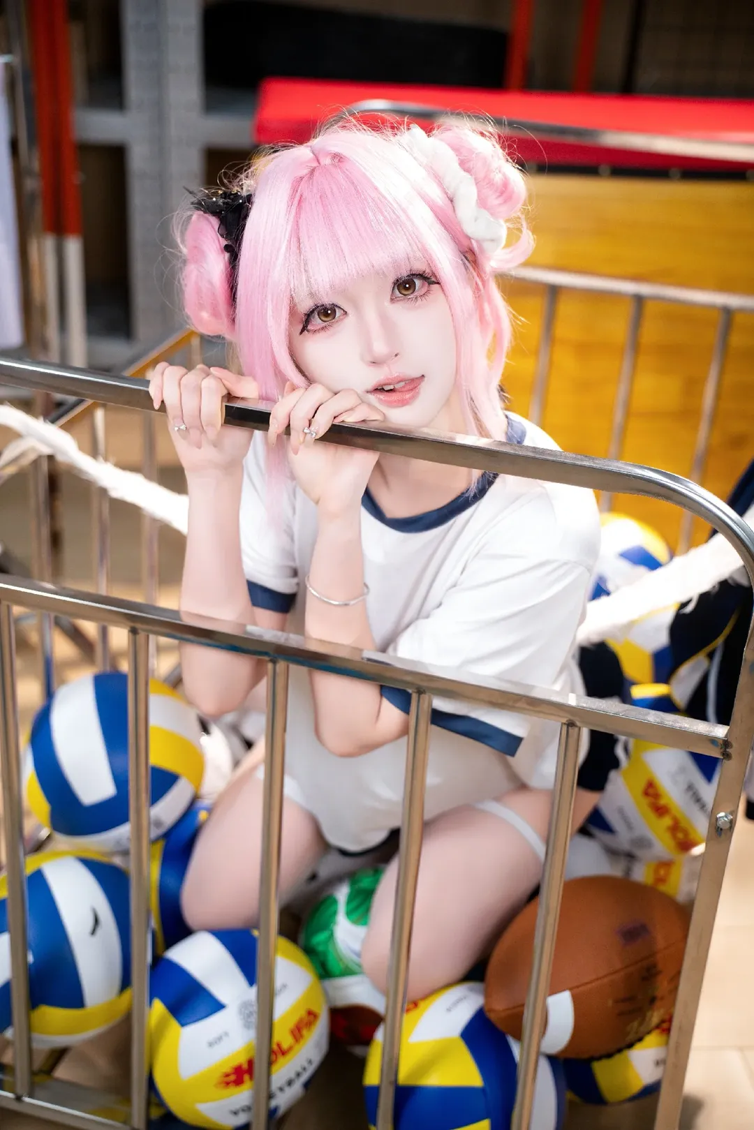 【圣园未花cos】蔚蓝档案体操服，体育器材室的静谧时光 - 第 3 张