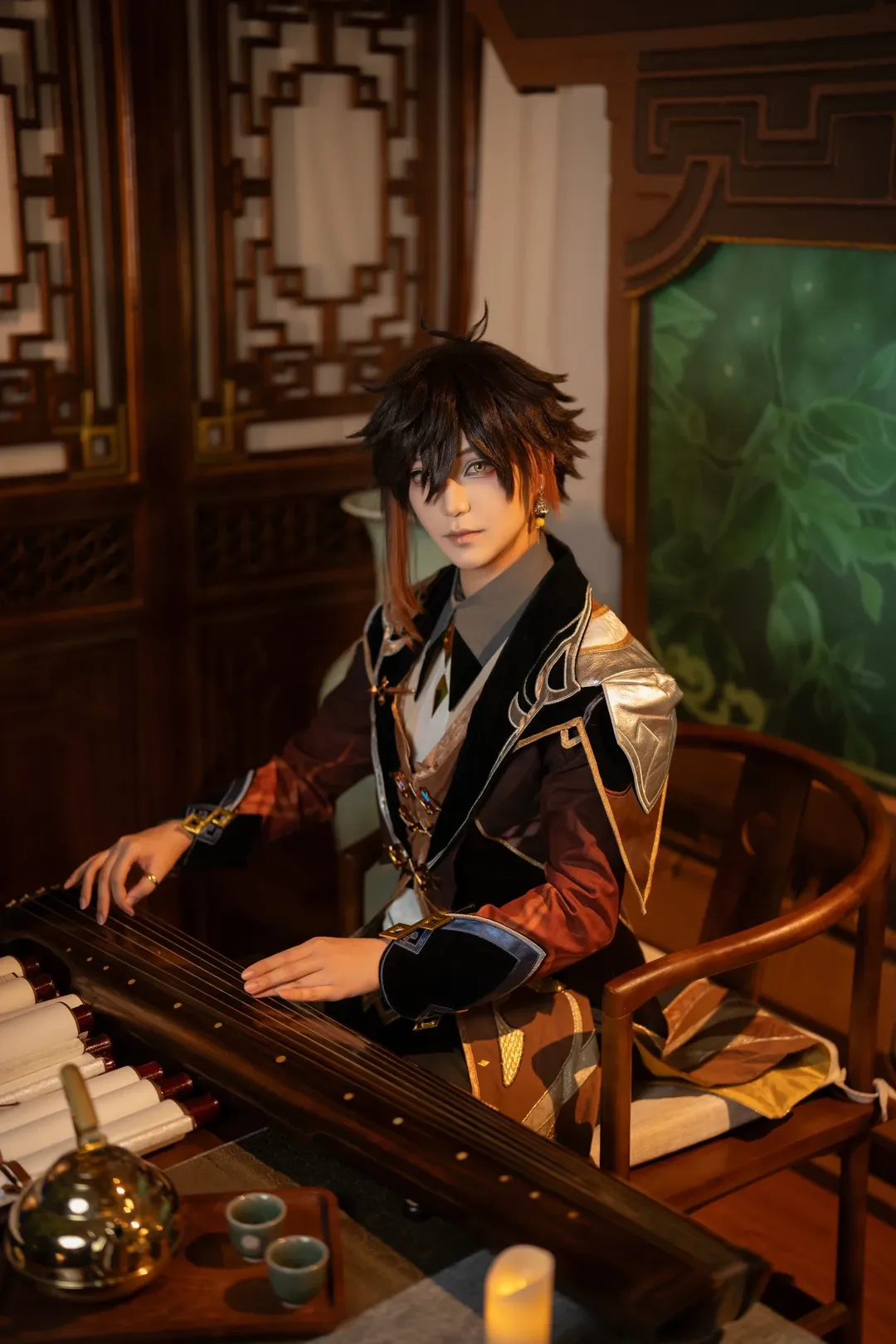[Zhongli cosplay] Genshin Impact: Playing a Zither Melody to Accompany You Home - Image 2