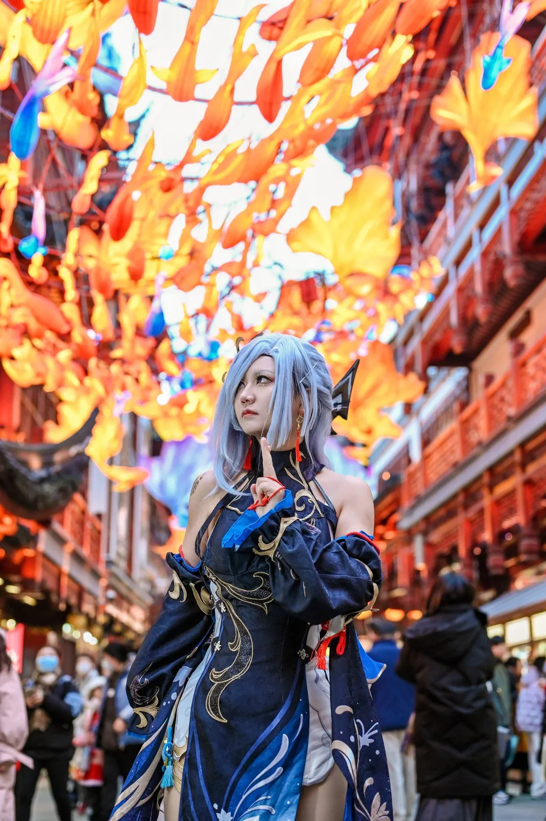 原神海灯节下的古风cosplay，氛围感直接拉满