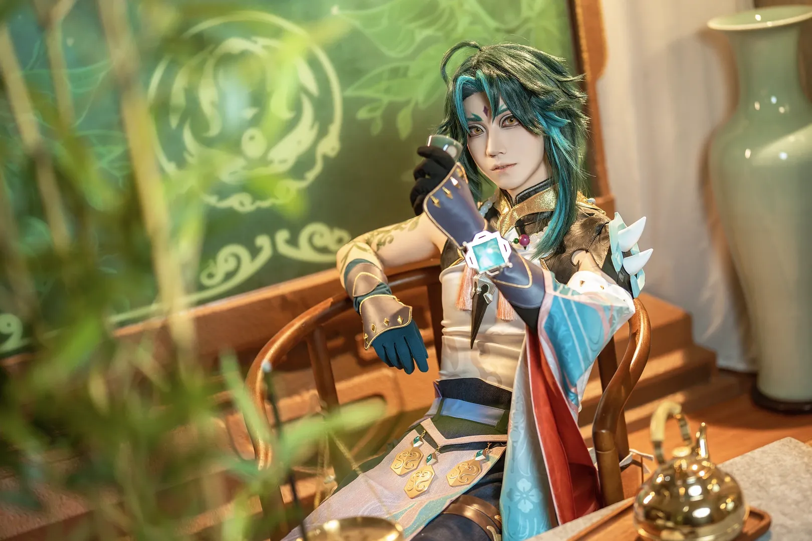 【魈cos】原神元宵节特辑，自拍馆里还原清冷风骨 - 第 1 张