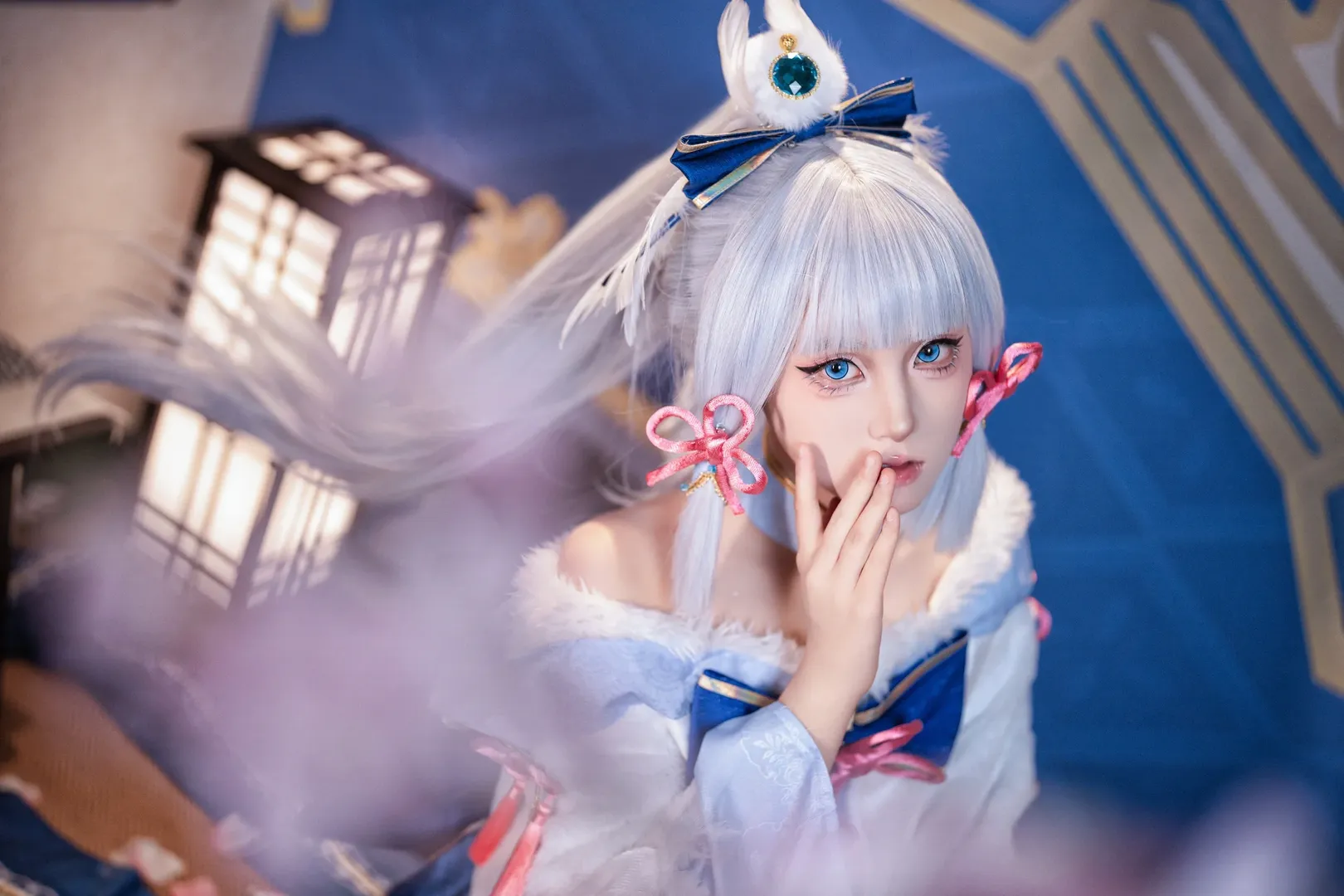 【神里绫华cos】白鹭樱华版，午后的闲棋对弈 - 第 1 张
