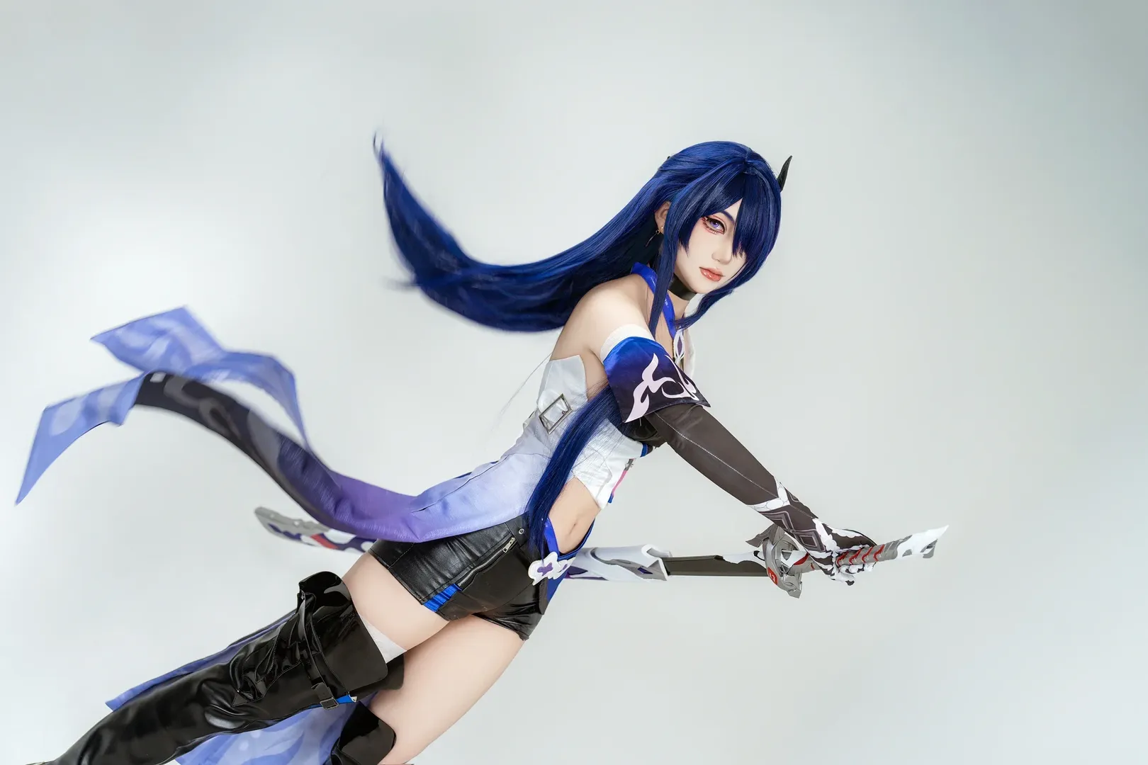 【黃泉cos】崩壞星穹鐵道客片分享，藍髮女武士的棚拍記錄 - 第 1 張