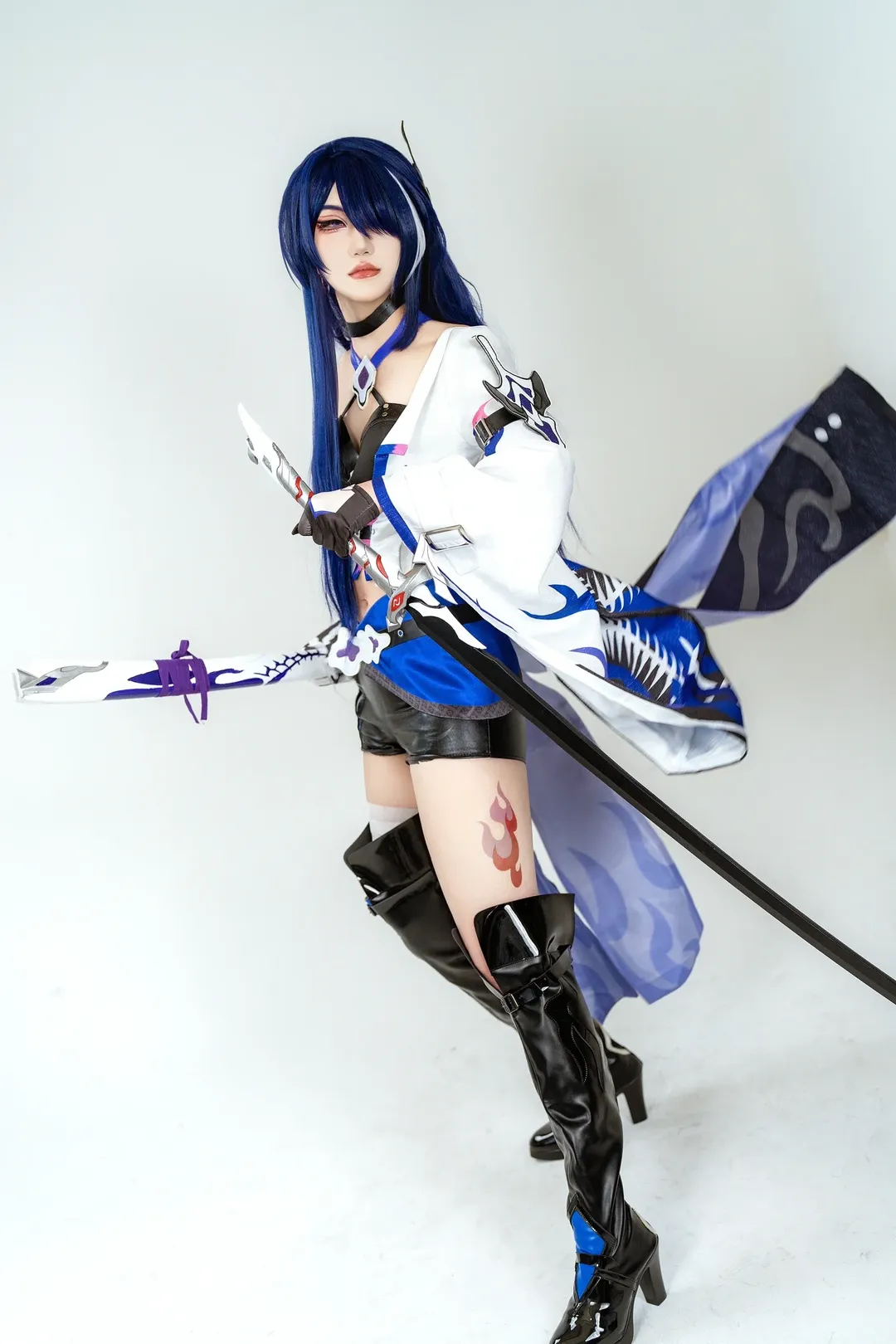【黃泉cos】崩壞星穹鐵道客片分享，藍髮女武士的棚拍記錄 - 第 5 張