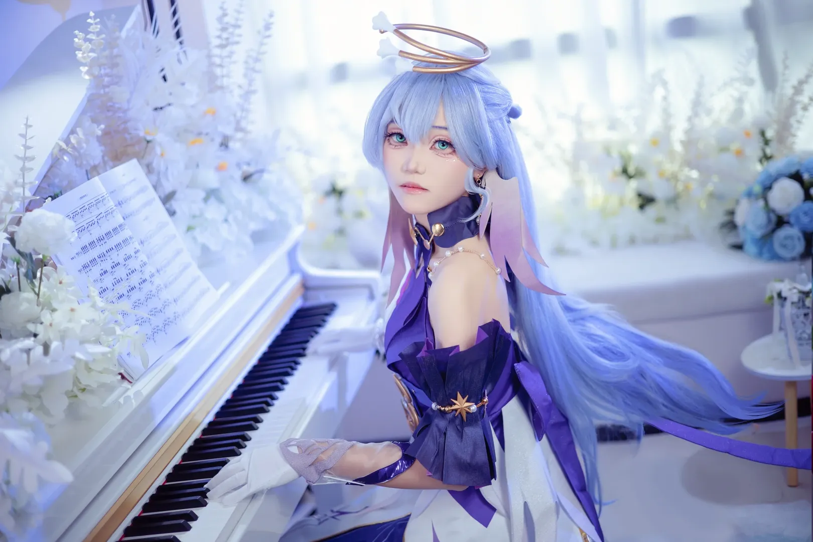 【ロビン コスプレ】『崩壊：スターレイル』、ピアノルームに佇むファミリーの歌い手 - 4 枚目