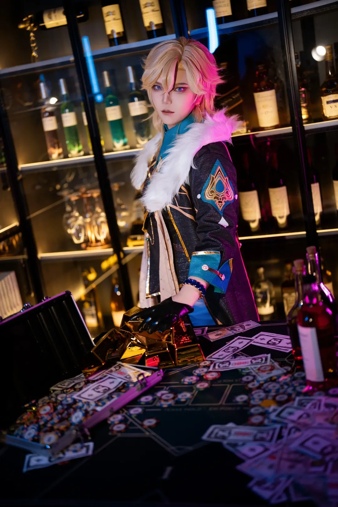 [Aventurine Cosplay] Honkai: Star Rail — Bet Everything in the Neon Glow - Image 3