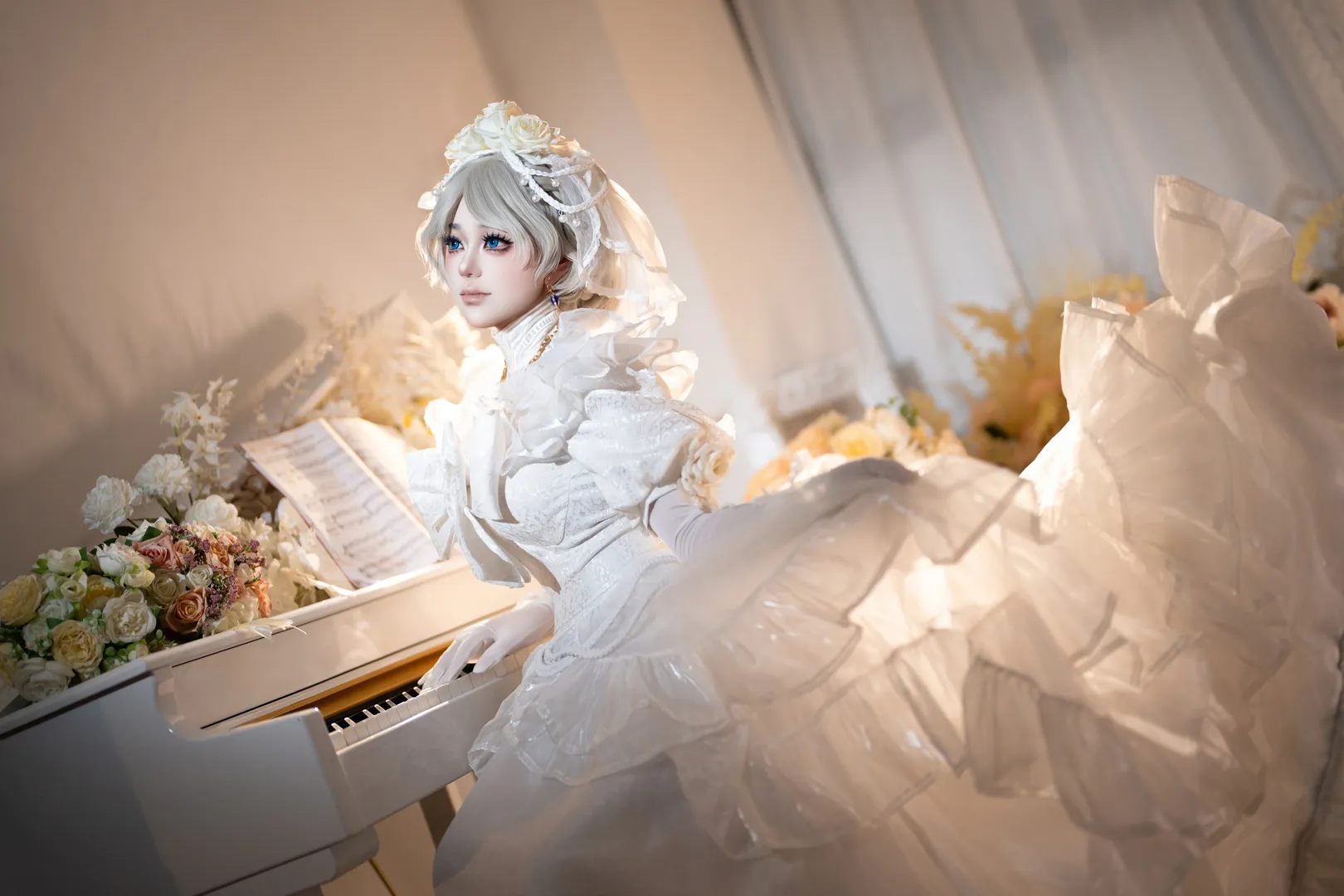 【红夫人cos】白纱与琴键，可悲棋子的终局华彩 - 第 2 张