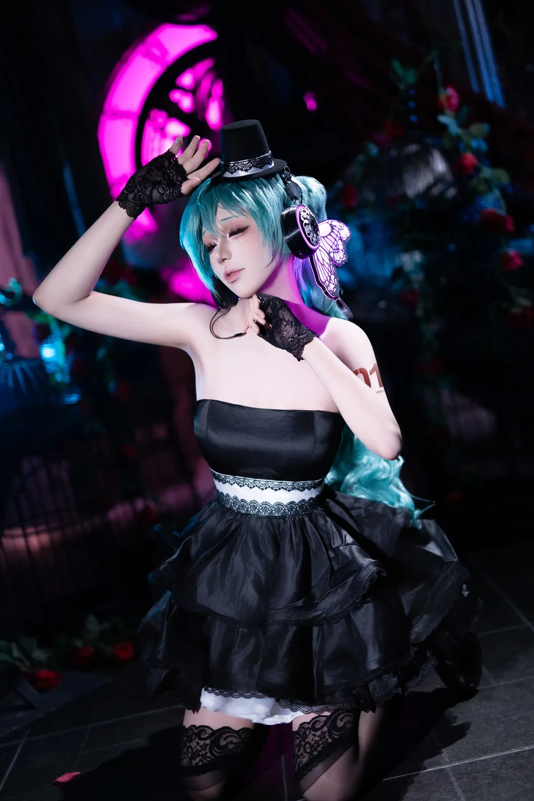 【初音未来cos】Magnet哥特风黑裙与蝶光耳机的摄影记录 - 第 8 张