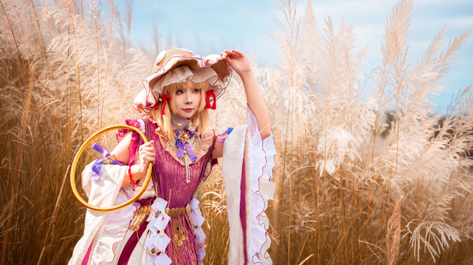 【洩矢诹访子cos】东方project金色芒草中的秋日幻想