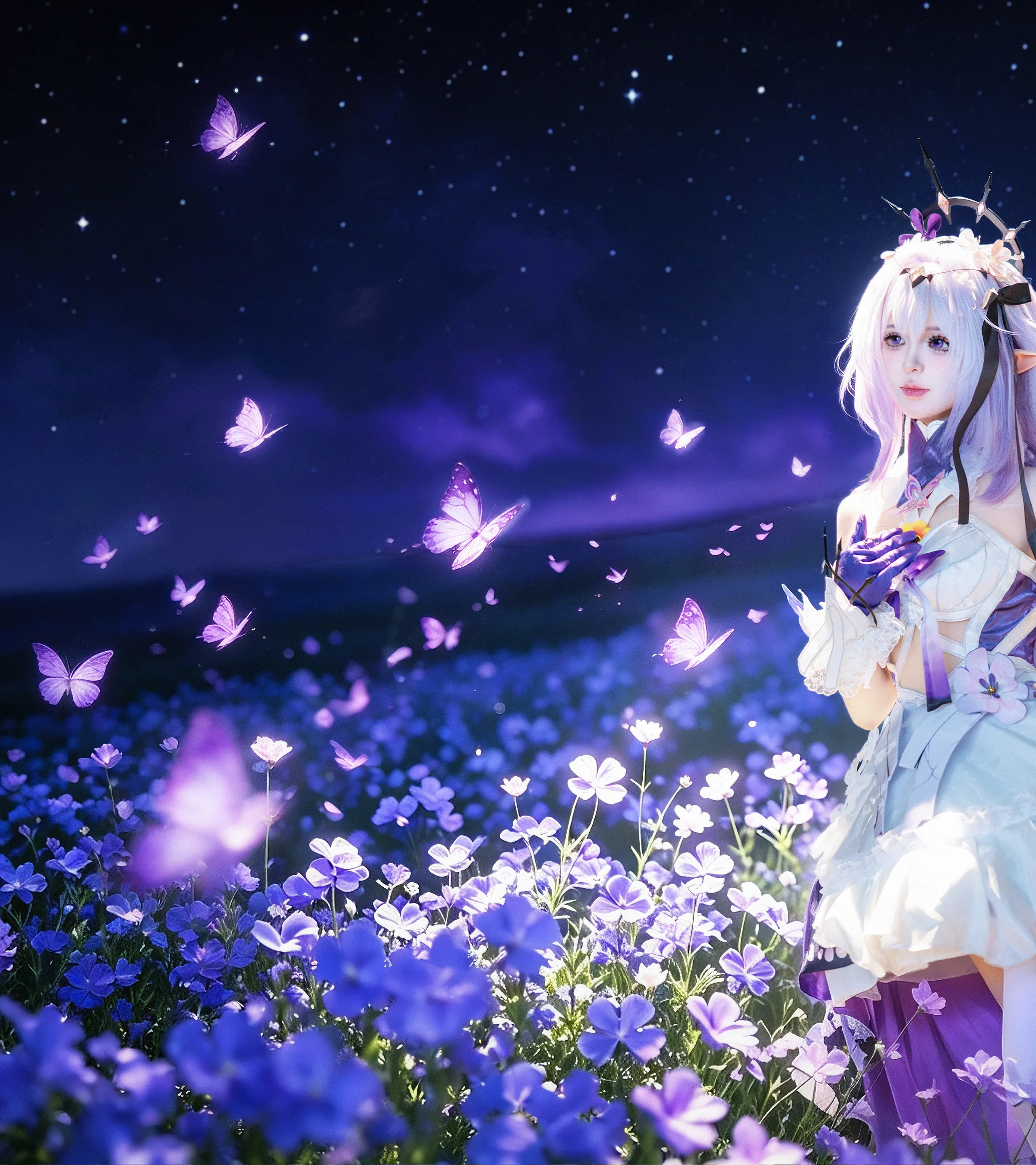 遐蝶cos 崩坏星穹铁道的夜色花丛 - 第 1 张