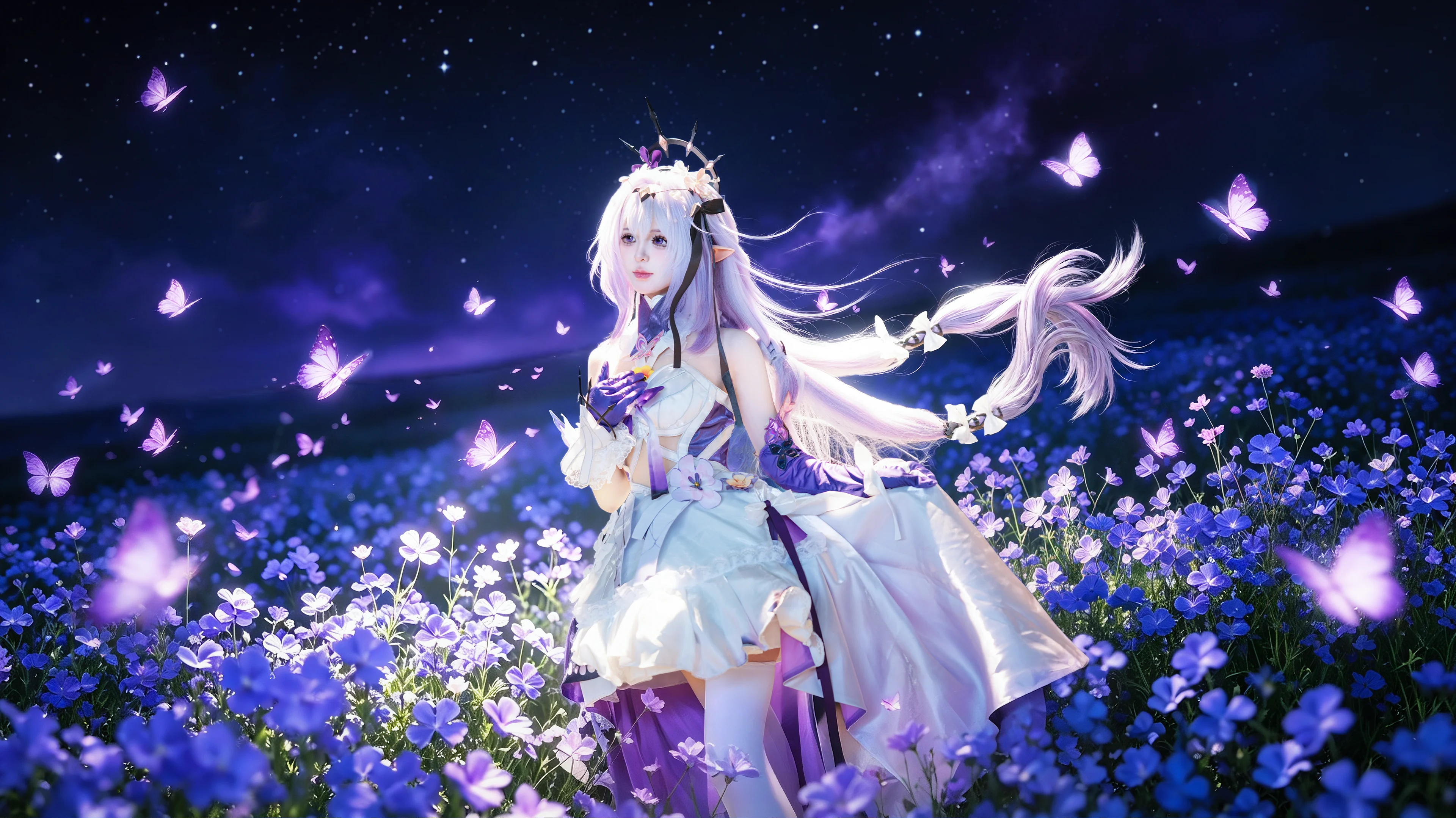 遐蝶cos 崩坏星穹铁道的夜色花丛 - 第 3 张