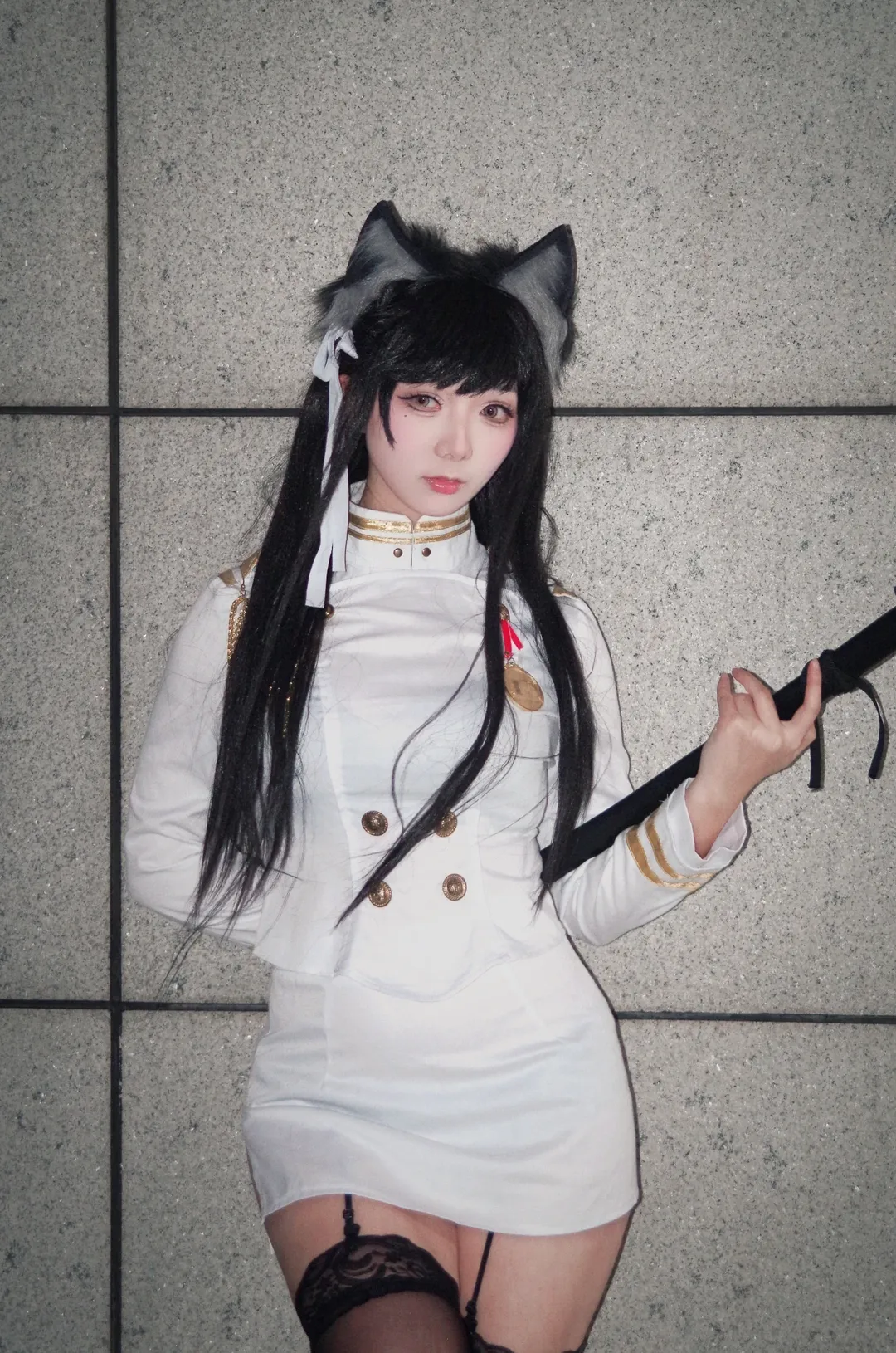 【爱宕犬cos】碧蓝航线白色制服与猫耳的漫展场照 - 第 2 张