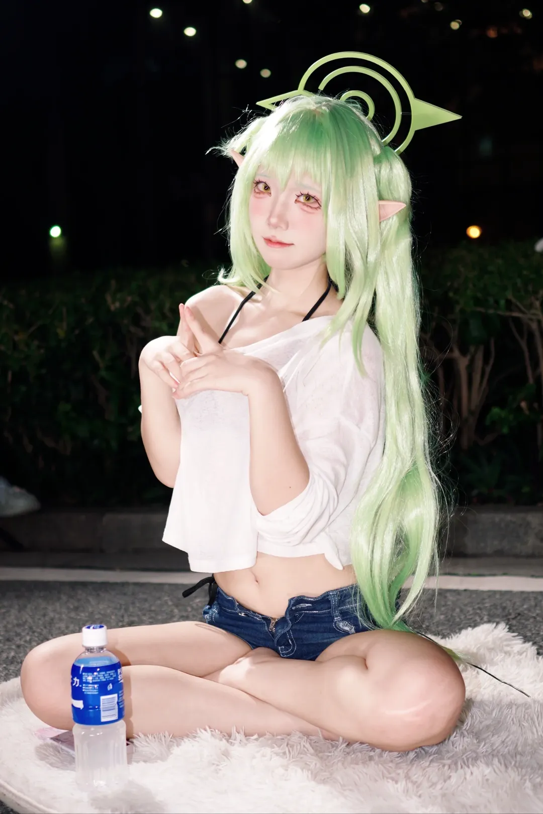 [Tachibana Nozomi cosplay] Blue Archive Railway Twins: Late-Night Outdoor Street Shoot Record - Image 1