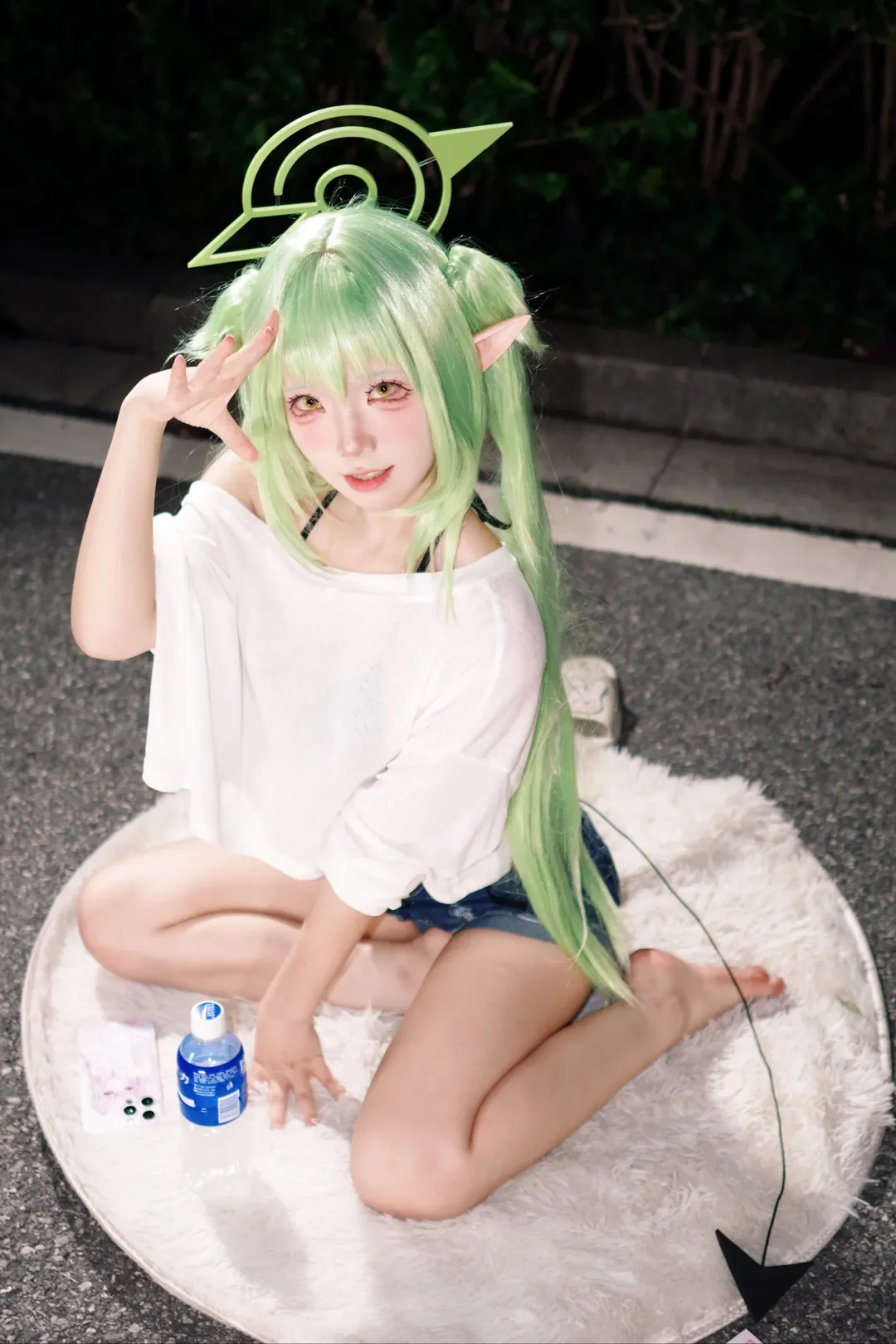 [Tachibana Nozomi cosplay] Blue Archive Railway Twins: Late-Night Outdoor Street Shoot Record - Image 5