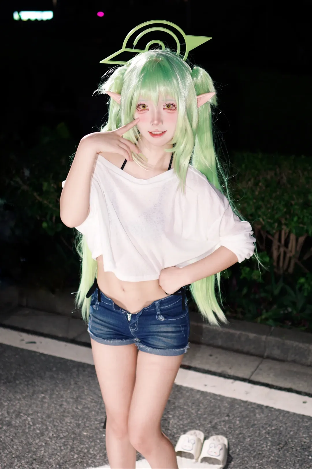 【橘望cos】蔚蓝档案铁道双子夜拍，休闲清爽风 - 第 1 张