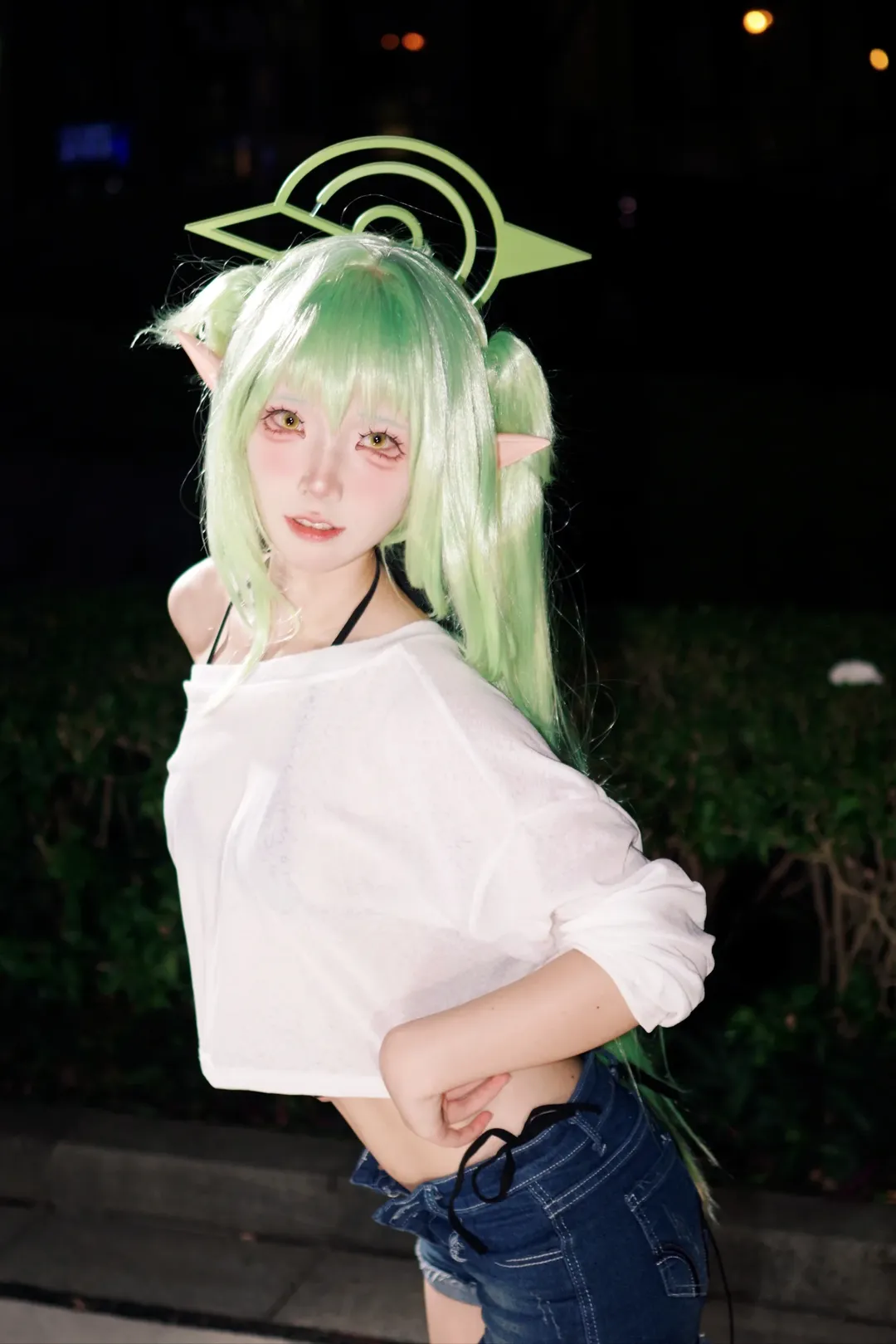 【橘望cos】蔚蓝档案铁道双子夜拍，休闲清爽风 - 第 2 张