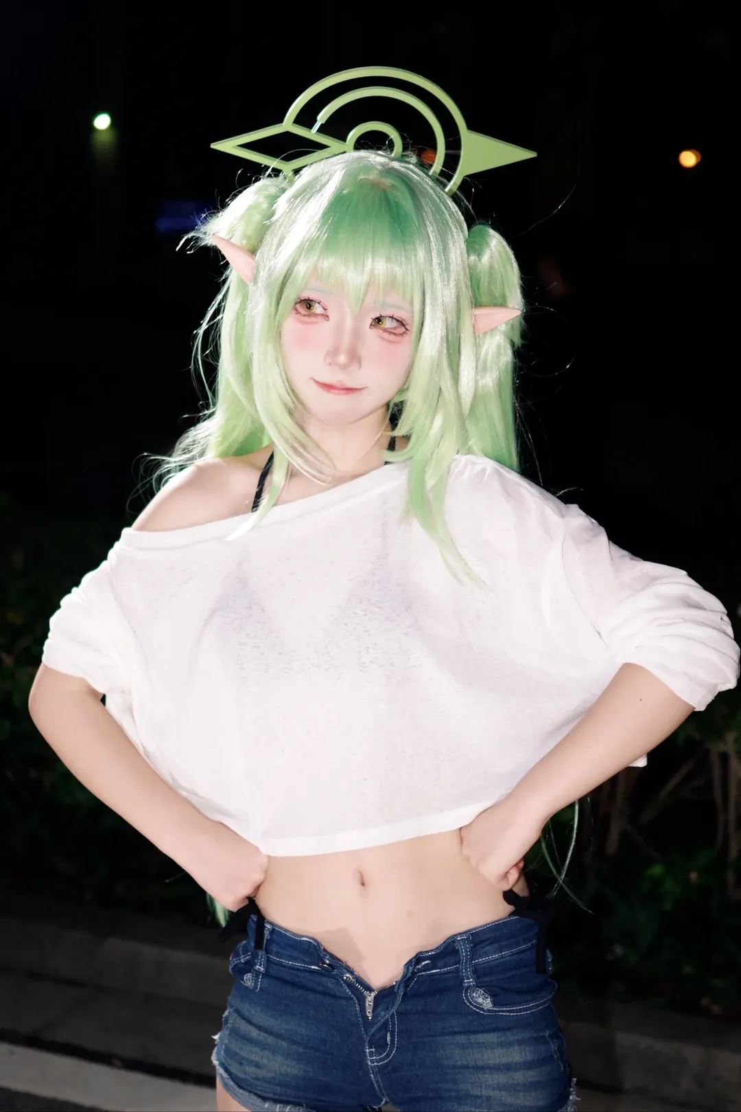 【橘望cos】蔚蓝档案铁道双子夜拍，休闲清爽风 - 第 5 张