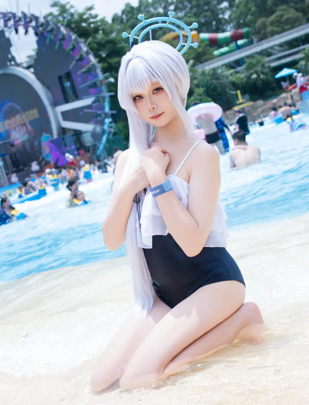 【月雪宫子cos】蔚蓝档案，长隆水上乐园泳装实拍记录 - 第 2 张