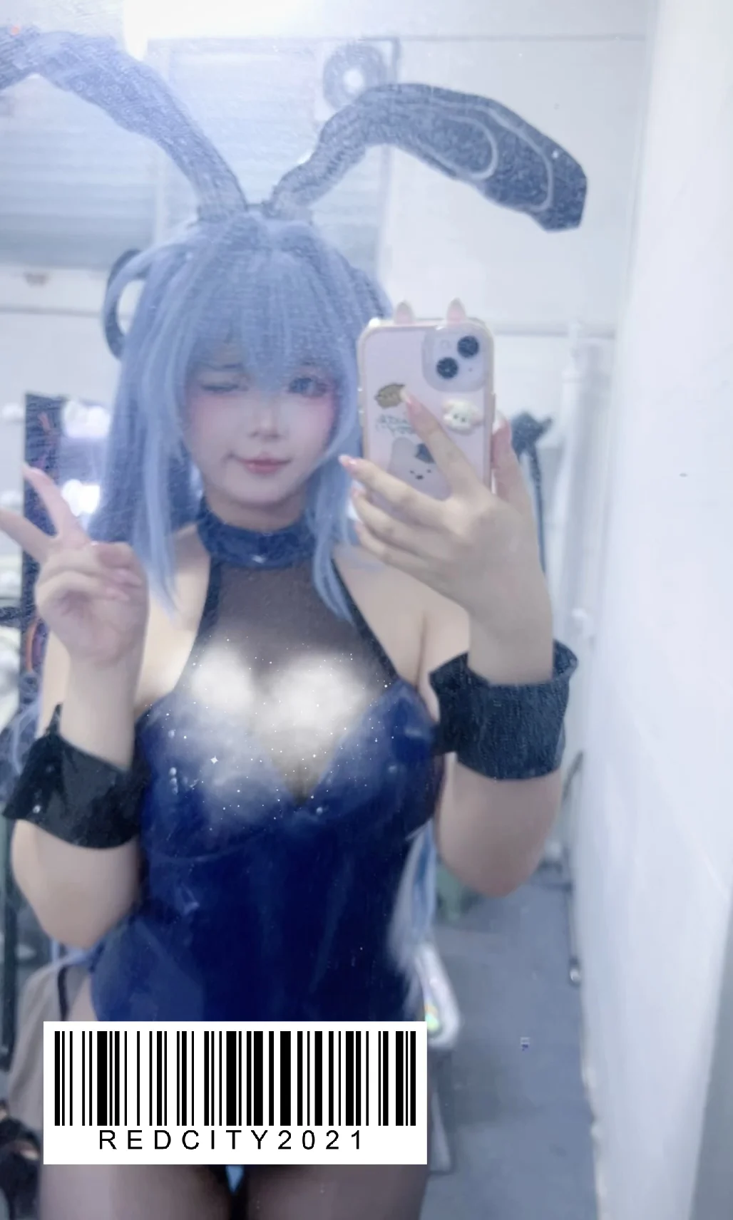 【新泽西cos】碧蓝航线花园兔女郎，蓝黑冷色调的飒爽魅力 - 第 1 张