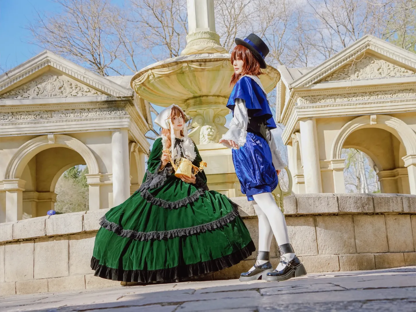 【翠星石&苍星石cos】蔷薇少女的苍翠双子，贴贴时光 - 第 1 张