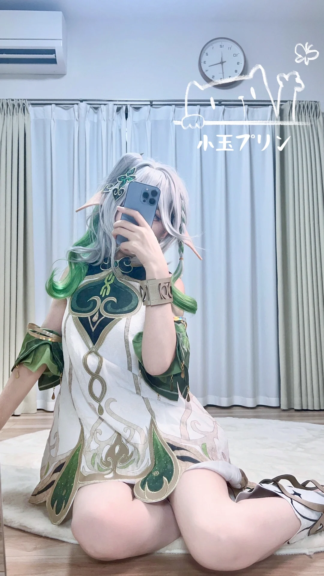 [Nahida Cosplay] Genshin Impact Lesser Lord Kusanali: Daily At-Home Mirror Selfie - Image 3