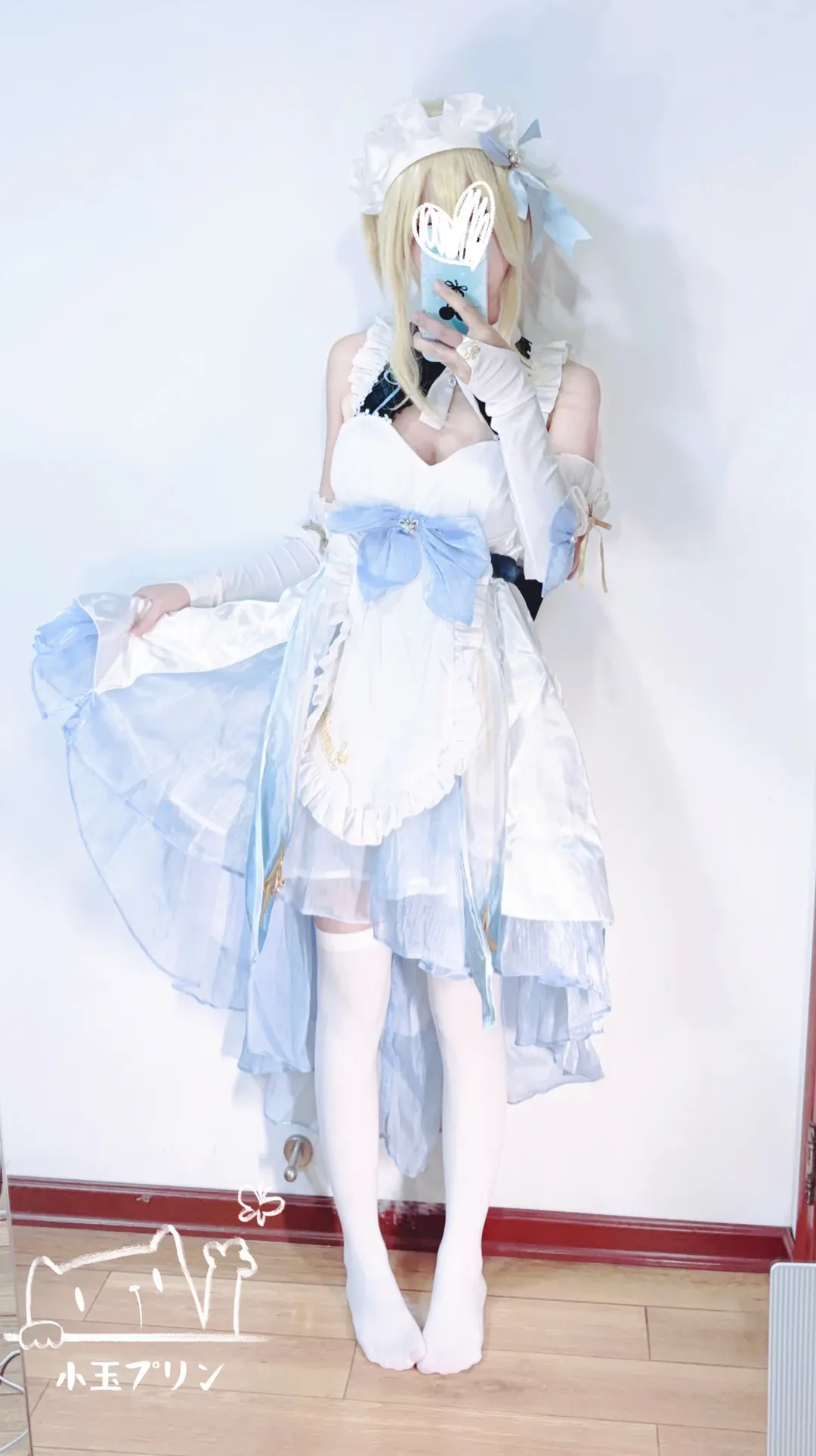 【荧cos】原神女仆装，白丝与蓝纱的温柔演绎 - 第 3 张