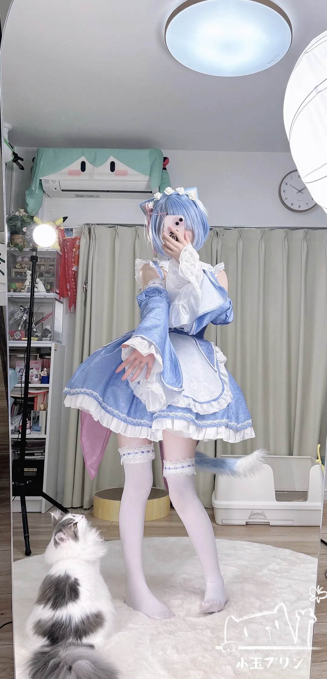 【蕾姆cos】從零開始的異世界生活，藍色的女僕裝與白絲