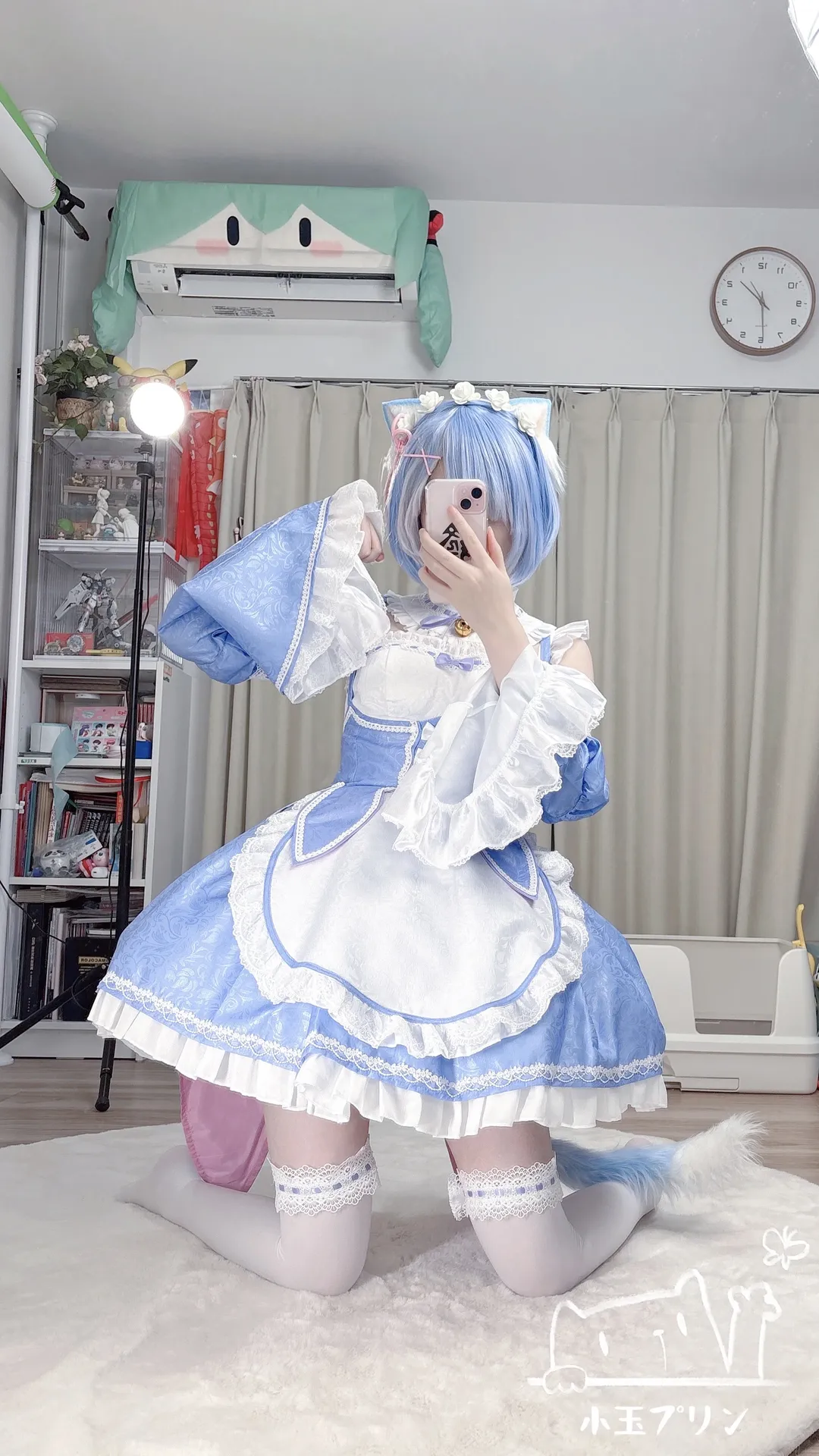 【蕾姆cos】从零开始的异世界生活，蓝色的女仆装与白丝 - 第 3 张