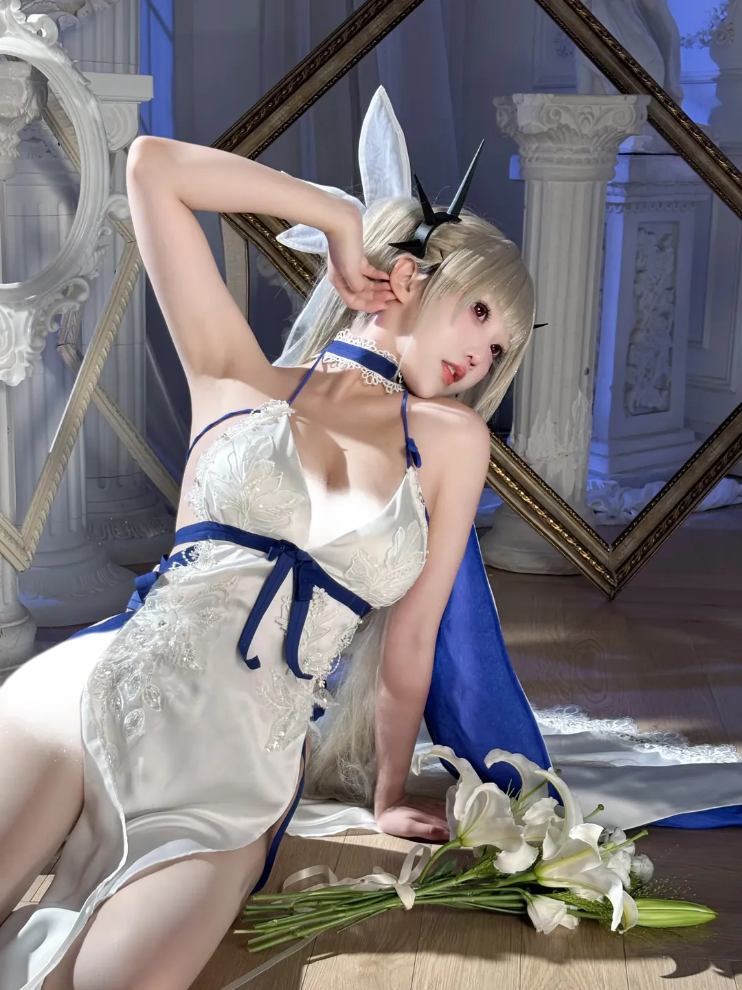 【Formidable cosplay】Azur Lane's Blue and White Interwoven: Elegance and Languidness Maximized - Image 1