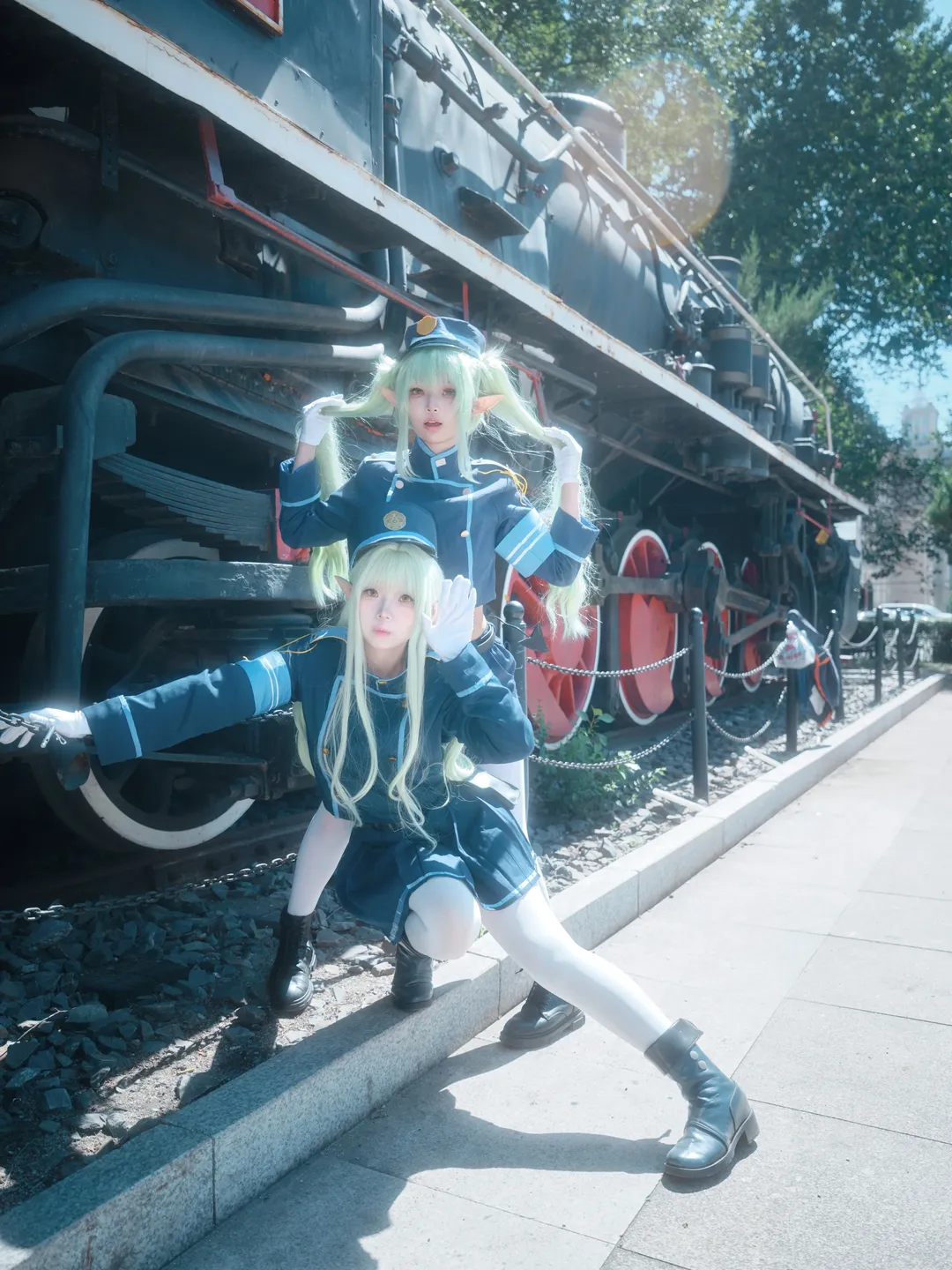 【橘光橘望cos】铁道双子与解放522的合影 - 第 2 张