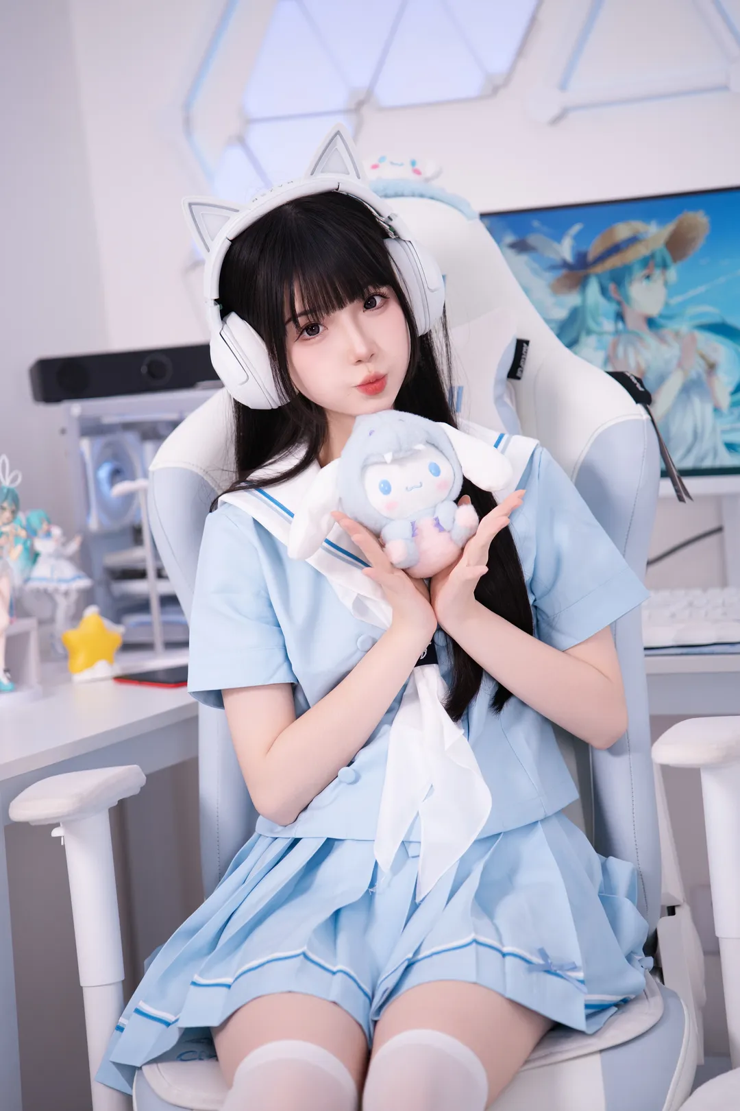 浅蓝色水手服的居家可爱日常 - 第 5 张