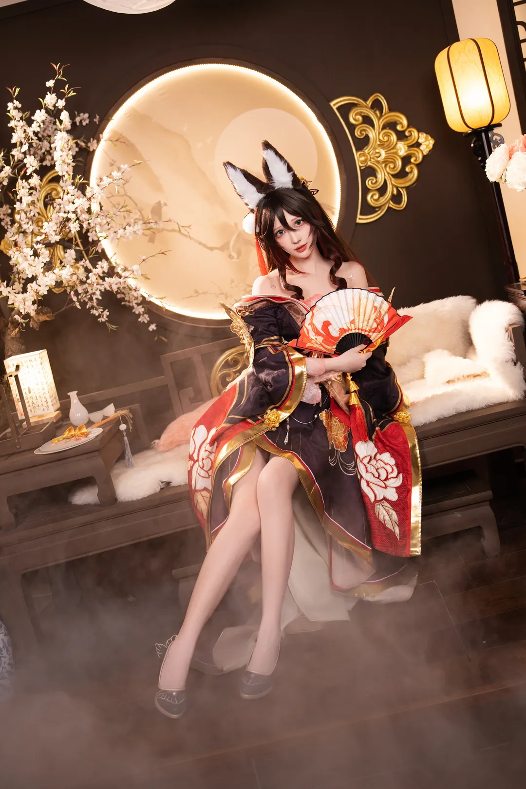 【忘归人cos】中式实景里的古典优雅与兽耳造型 - 第 1 张