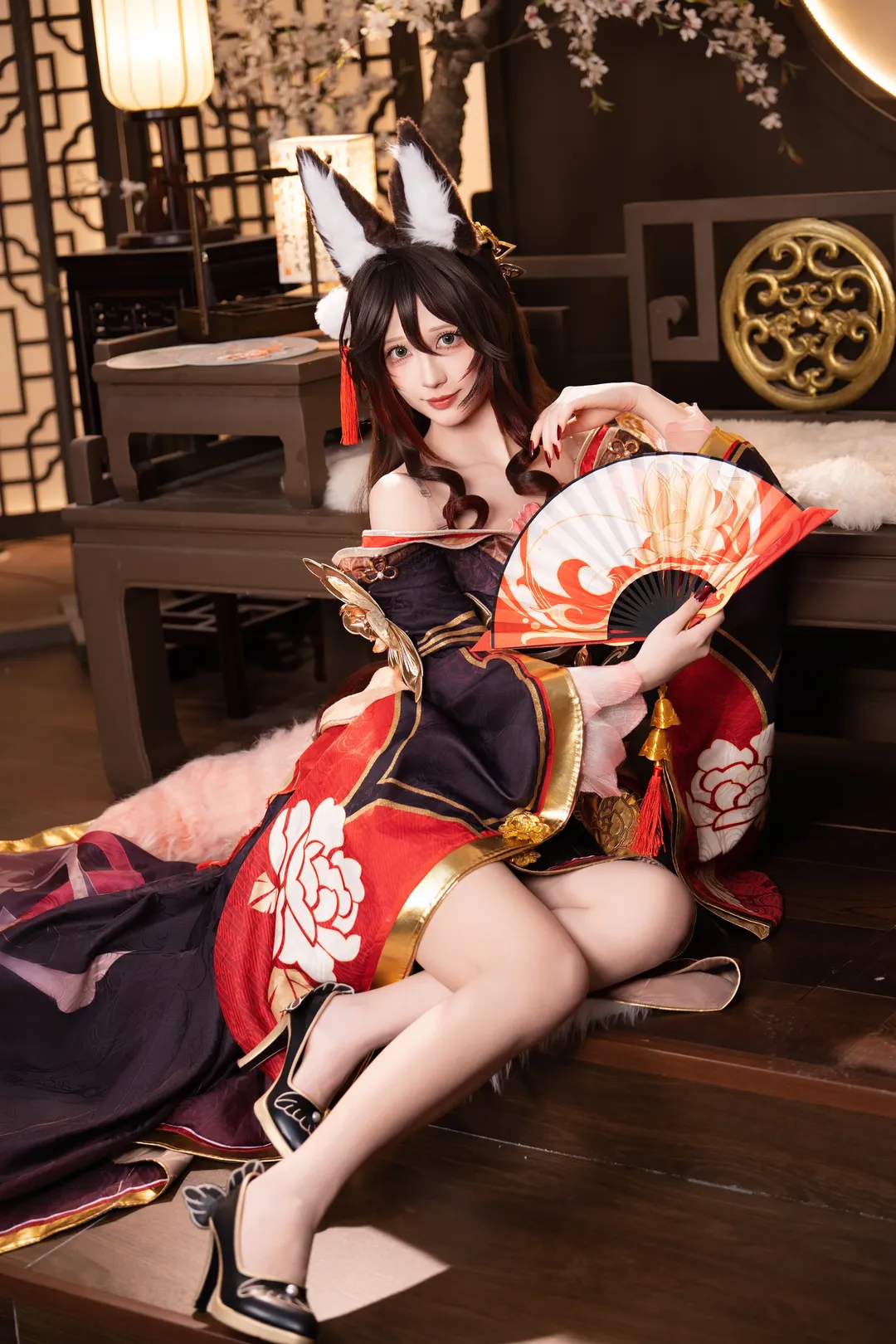 【忘归人cos】中式实景里的古典优雅与兽耳造型