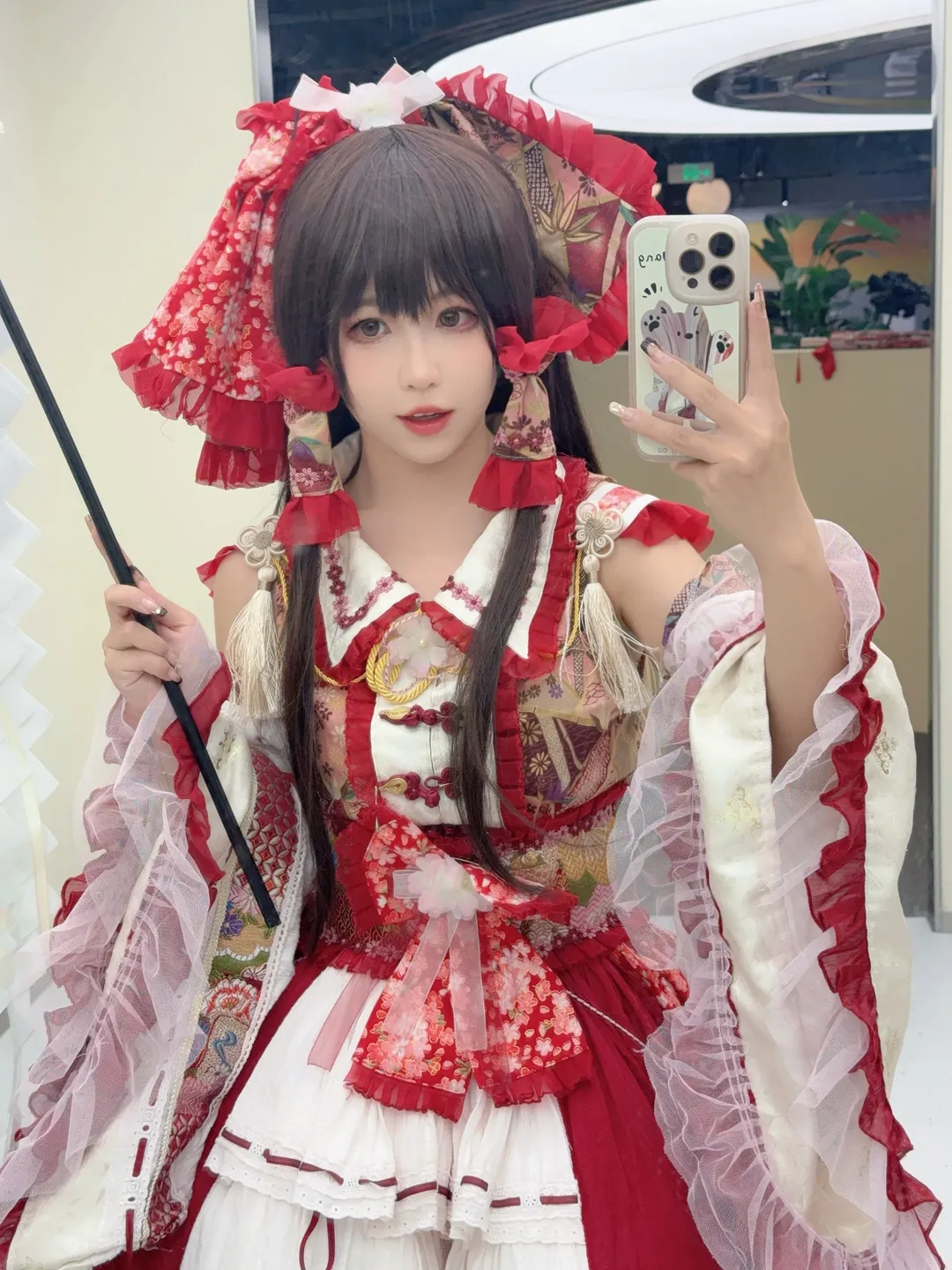 【灵梦cos】在室内用建模背景体验了一次东方Project里的博丽神社