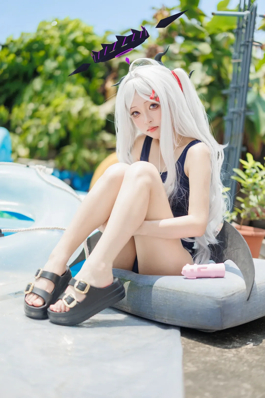 【空崎日奈cos】蔚蓝档案的风纪委员长夏日泳装 - 第 2 张