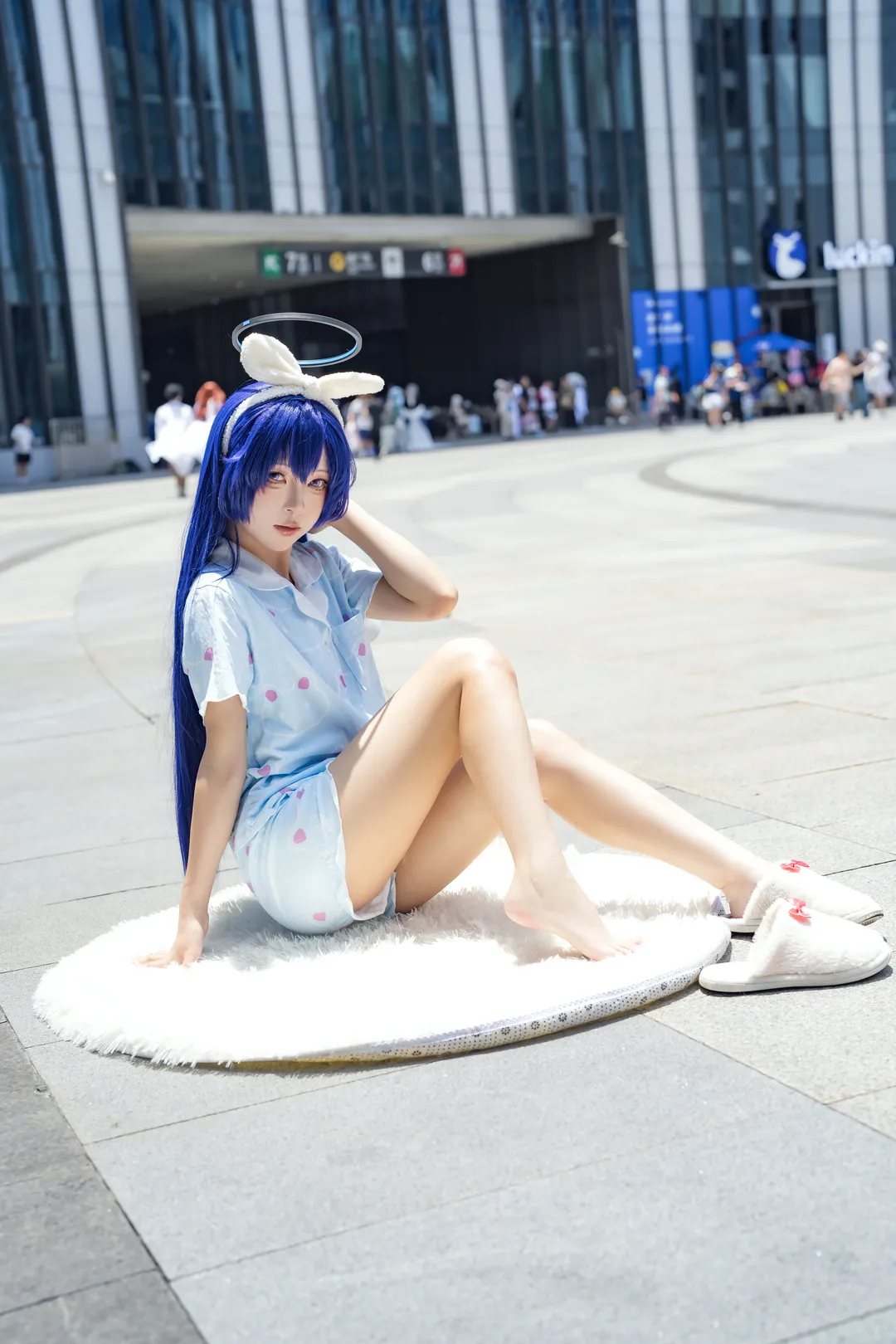 【早濑优香cos】把蔚蓝档案的睡衣日常带进现实