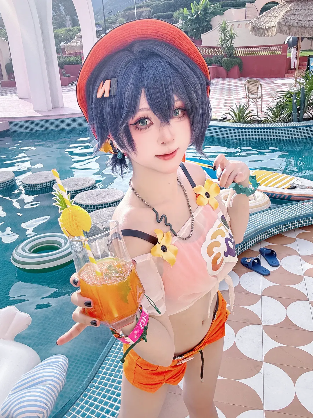 【玲妹cos】绝区零夏日特辑迟吟的浪涌，蓝莓西柚气泡水般的清爽穿搭 - 第 2 张
