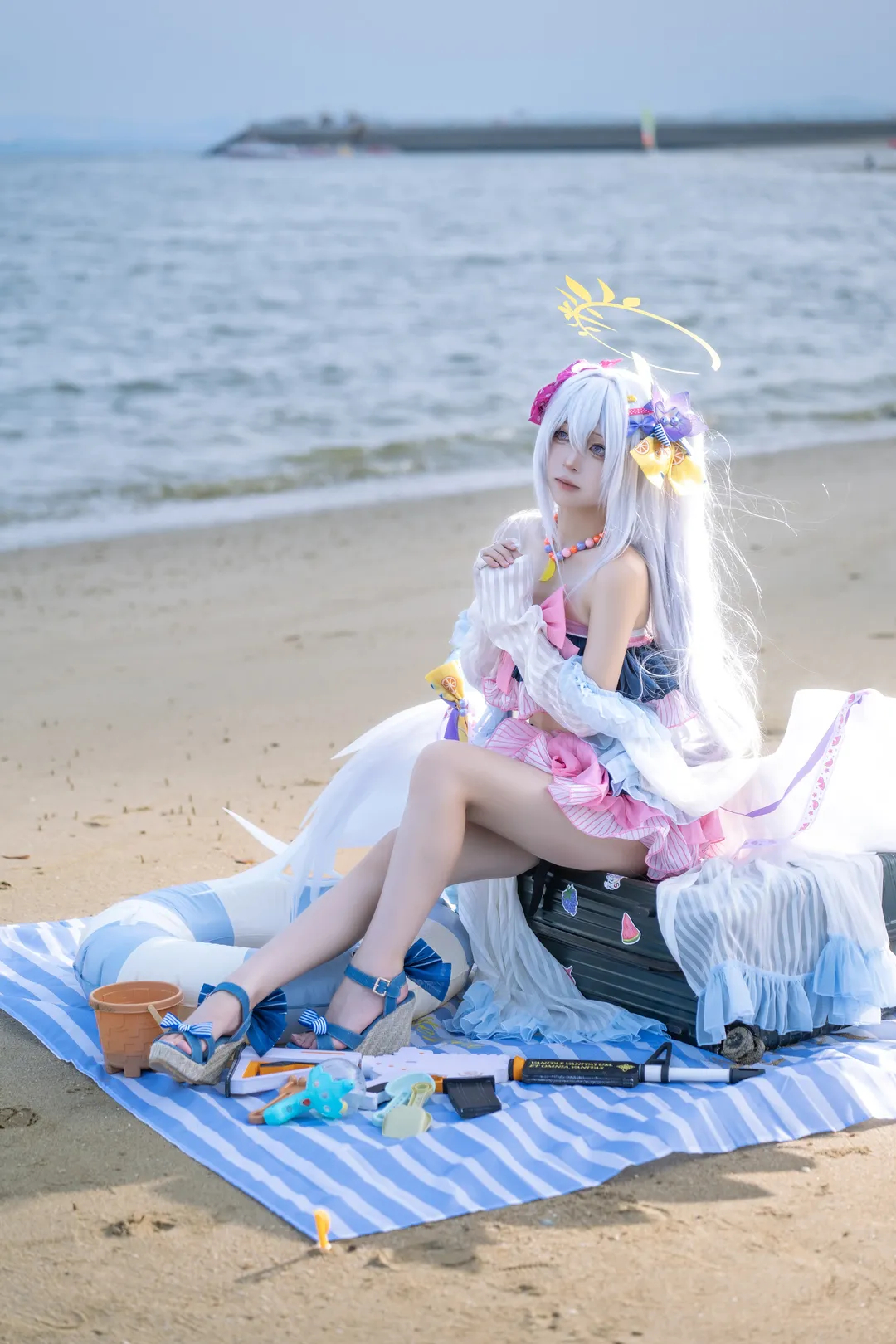 【白洲梓cos】蔚蓝档案的海边假日，定格夏日瞬间