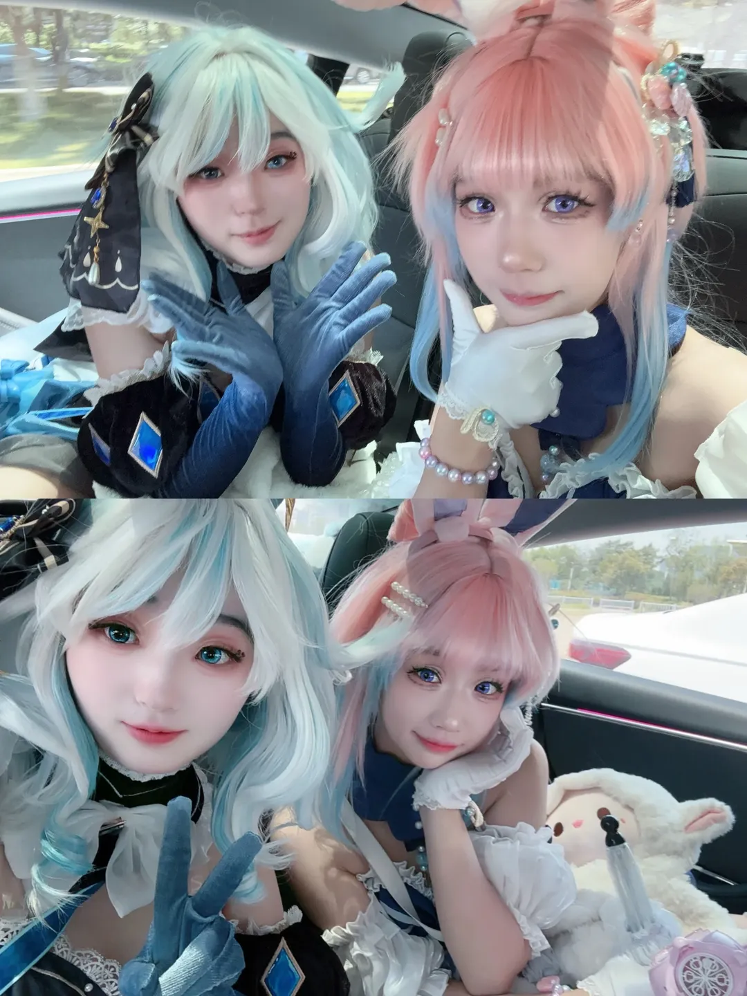 【芙宁娜cos】原神双人水系姐妹车内实拍记录