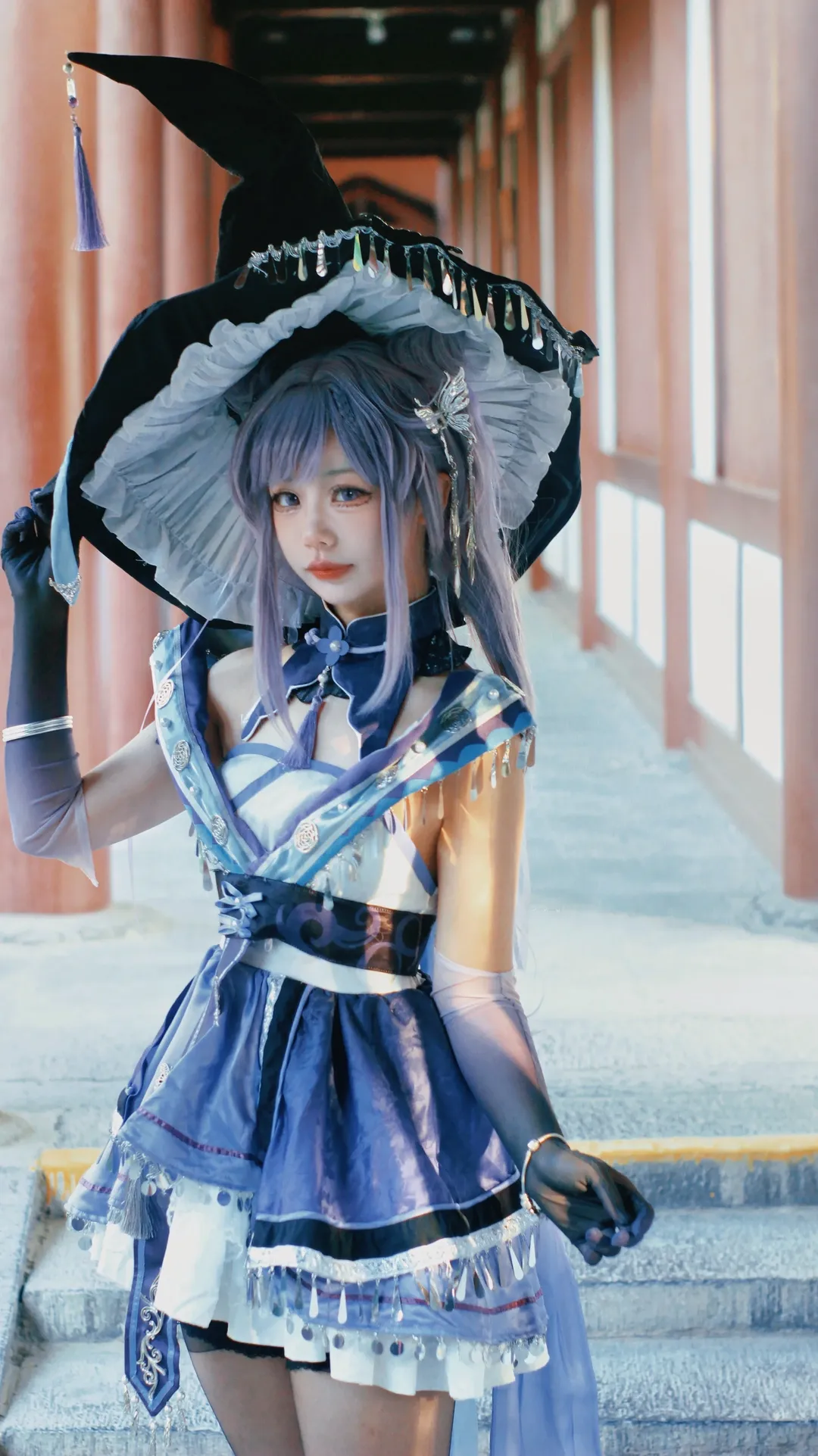 【刻晴コスプレ】『原神』魔女同人シリーズ、たなびく紫髪のメタモルフォーゼ - 2 枚目