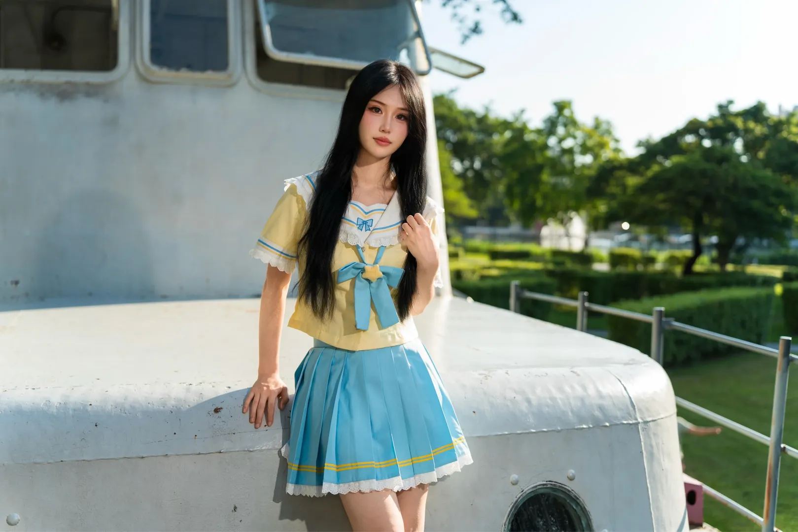 岐江公園でのJK制服日系写真・撮影レポート - 6 枚目