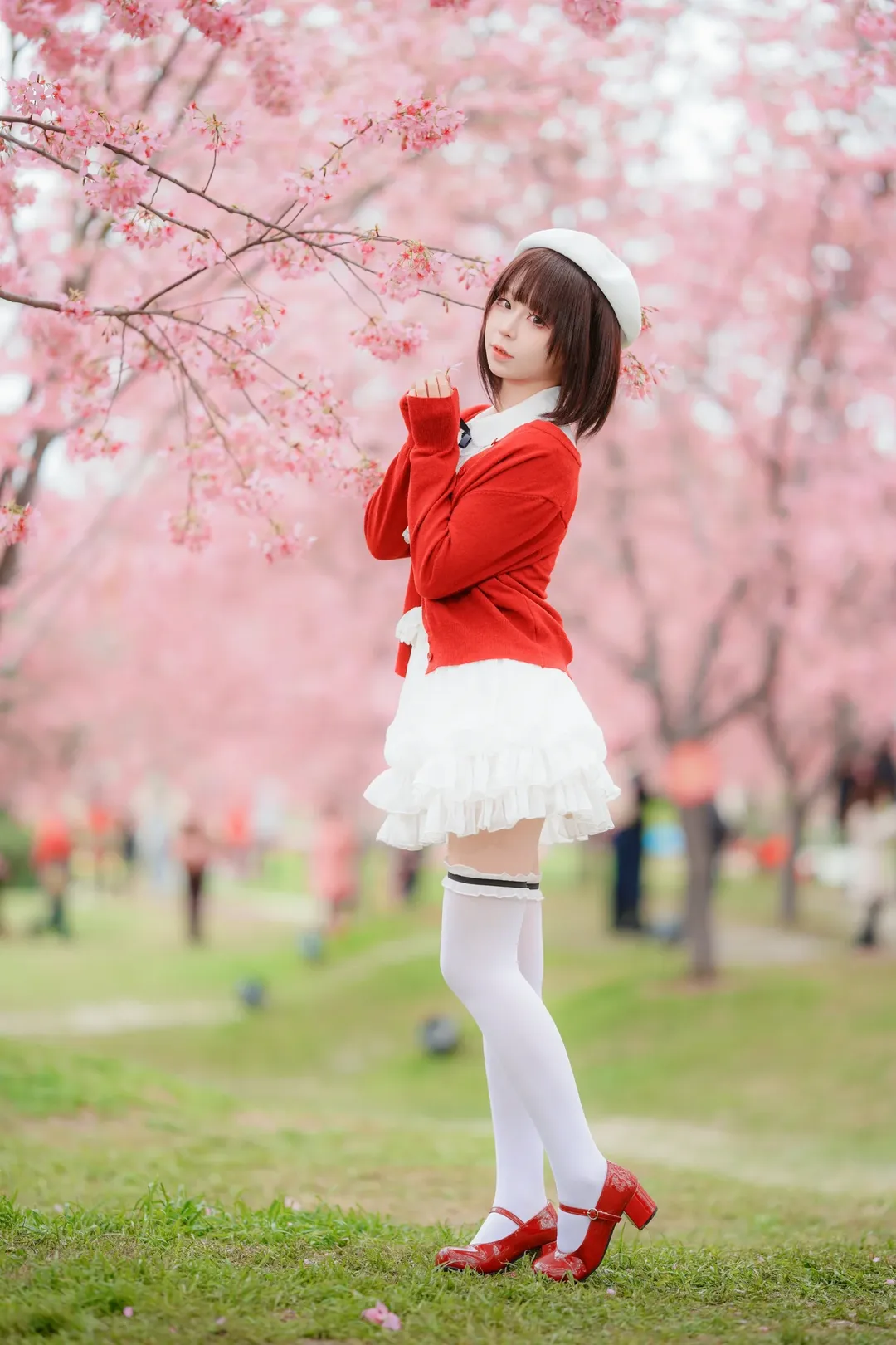 【加藤惠cos】漫花庄园樱花季的少女，路人女主的甜美风 - 第 4 张