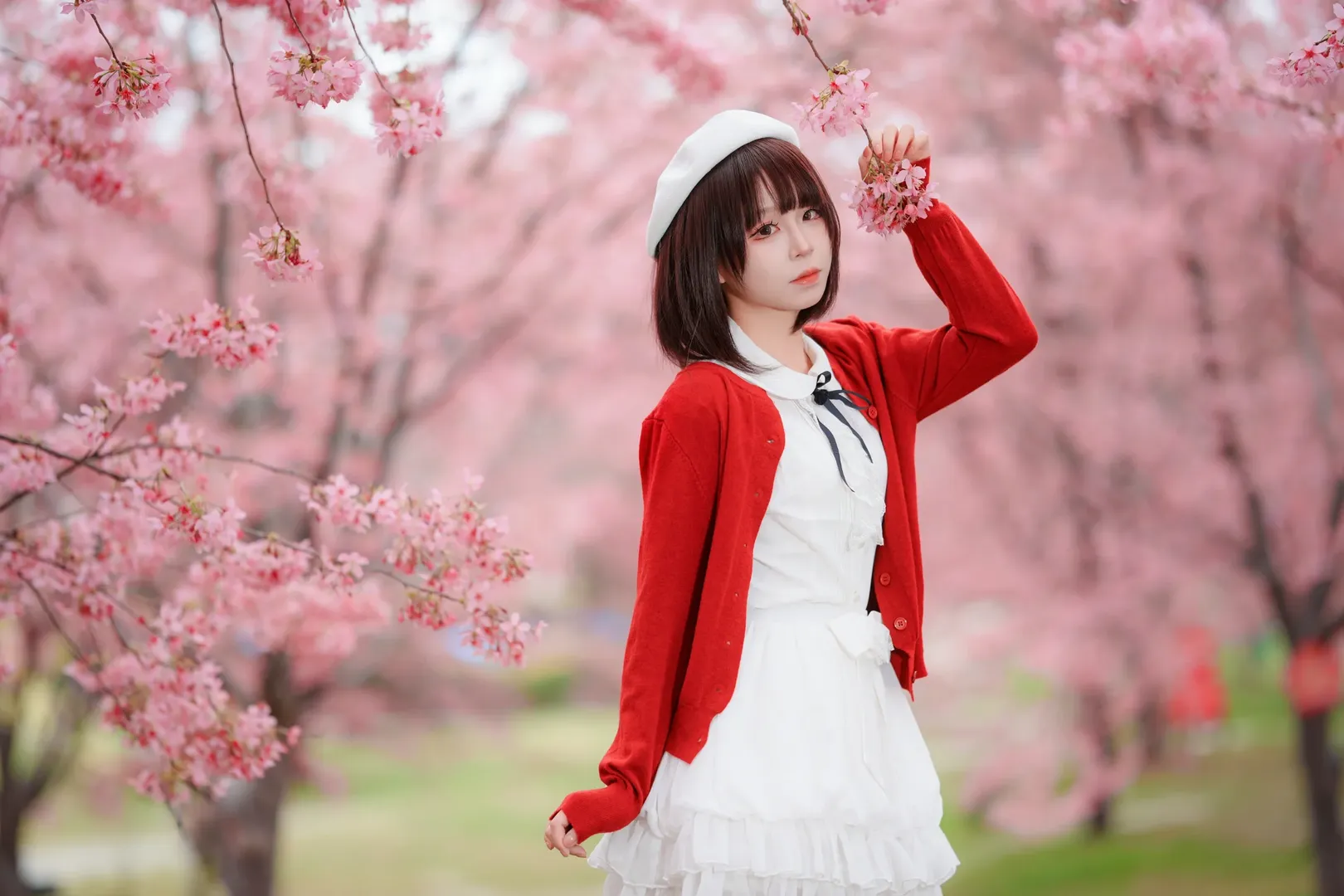 【加藤惠cos】漫花庄园樱花季的少女，路人女主的甜美风 - 第 5 张