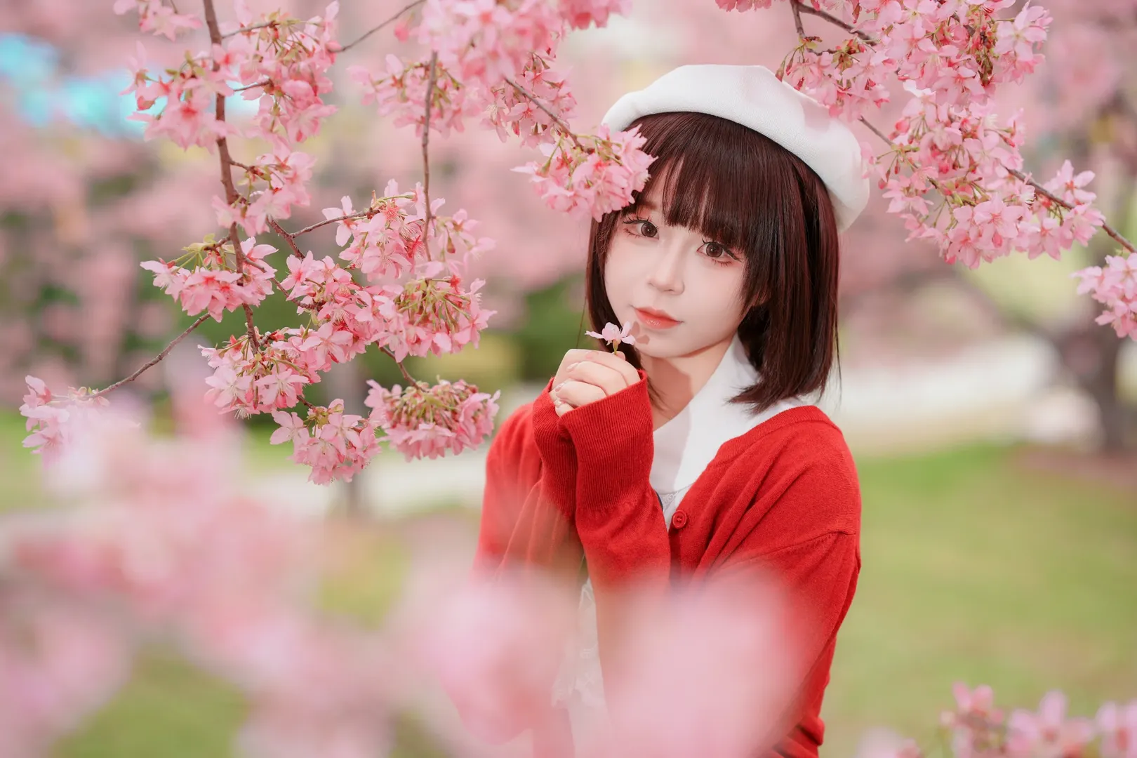 【加藤惠cos】漫花庄园樱花季的少女，路人女主的甜美风 - 第 7 张