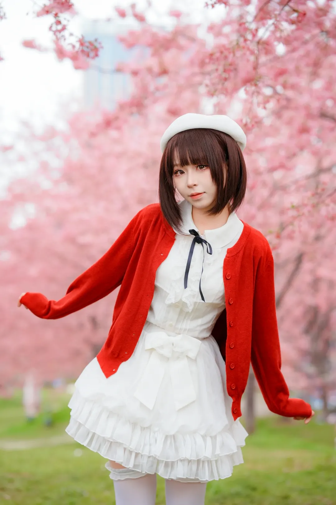 【加藤惠cos】漫花庄园樱花季的少女，路人女主的甜美风 - 第 8 张